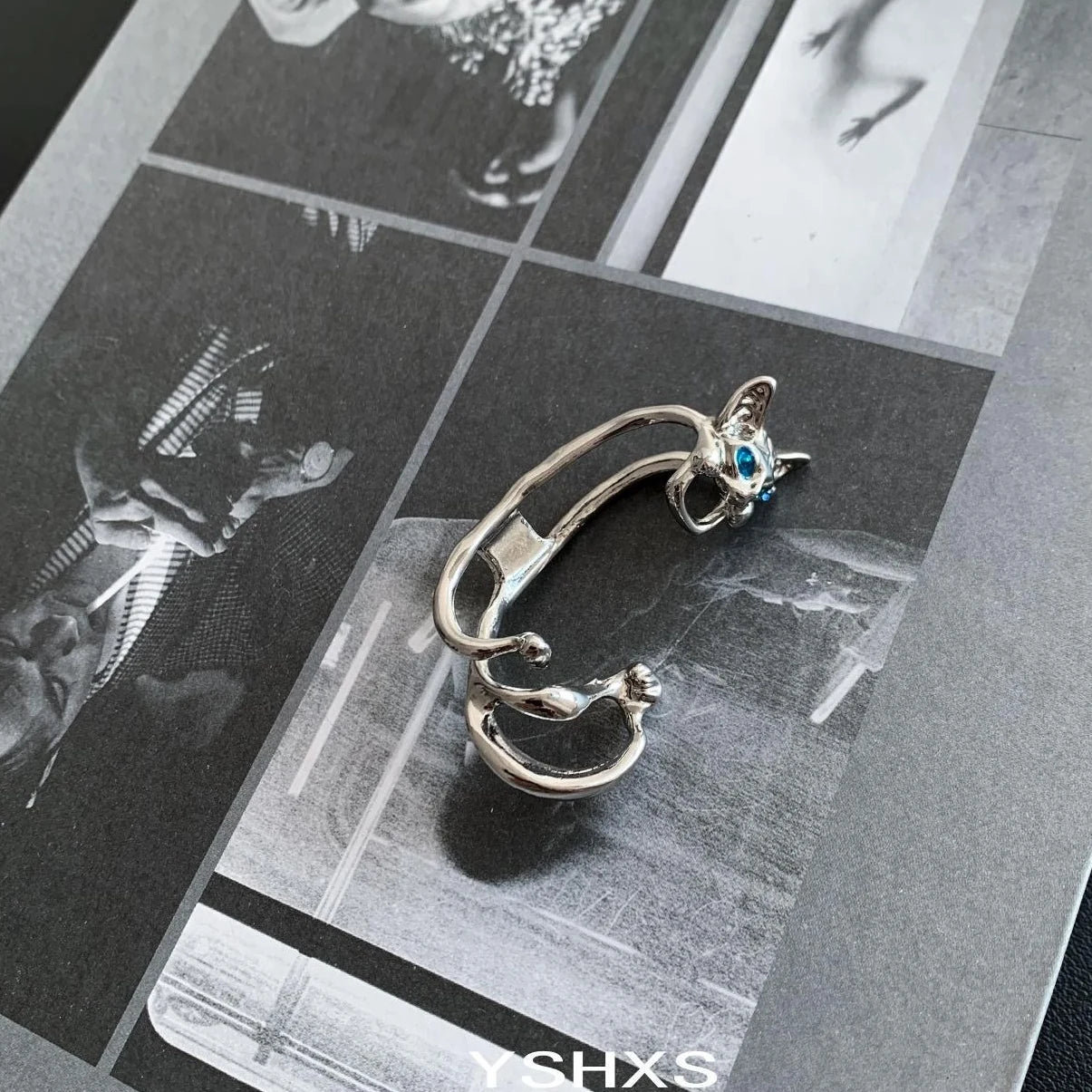 Accessories Dark Cat Ear Clip Adjustable Gothic Ear Cuffs