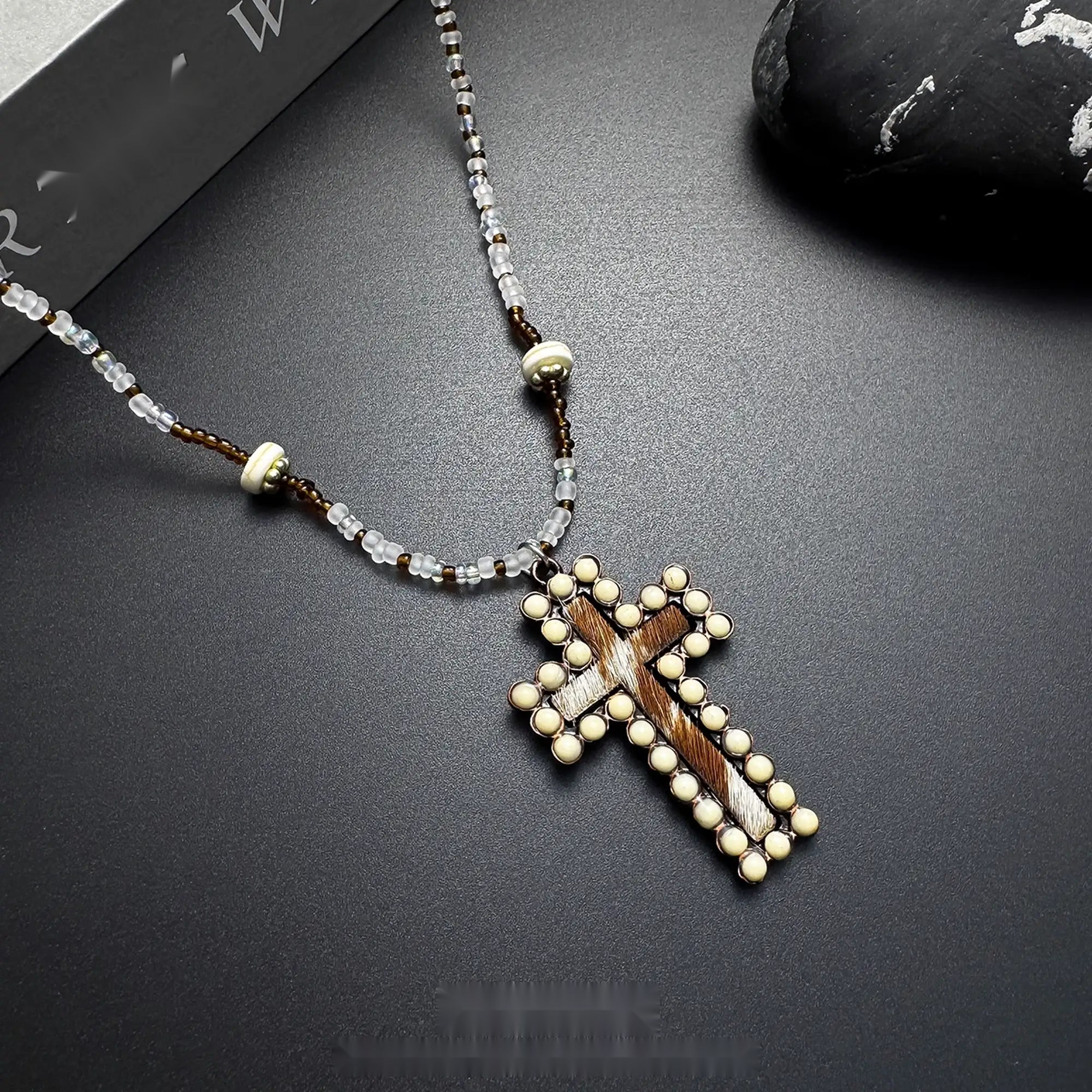 Accessories_Dark_Crystal_Cross_Beaded_Necklace_MISSTT