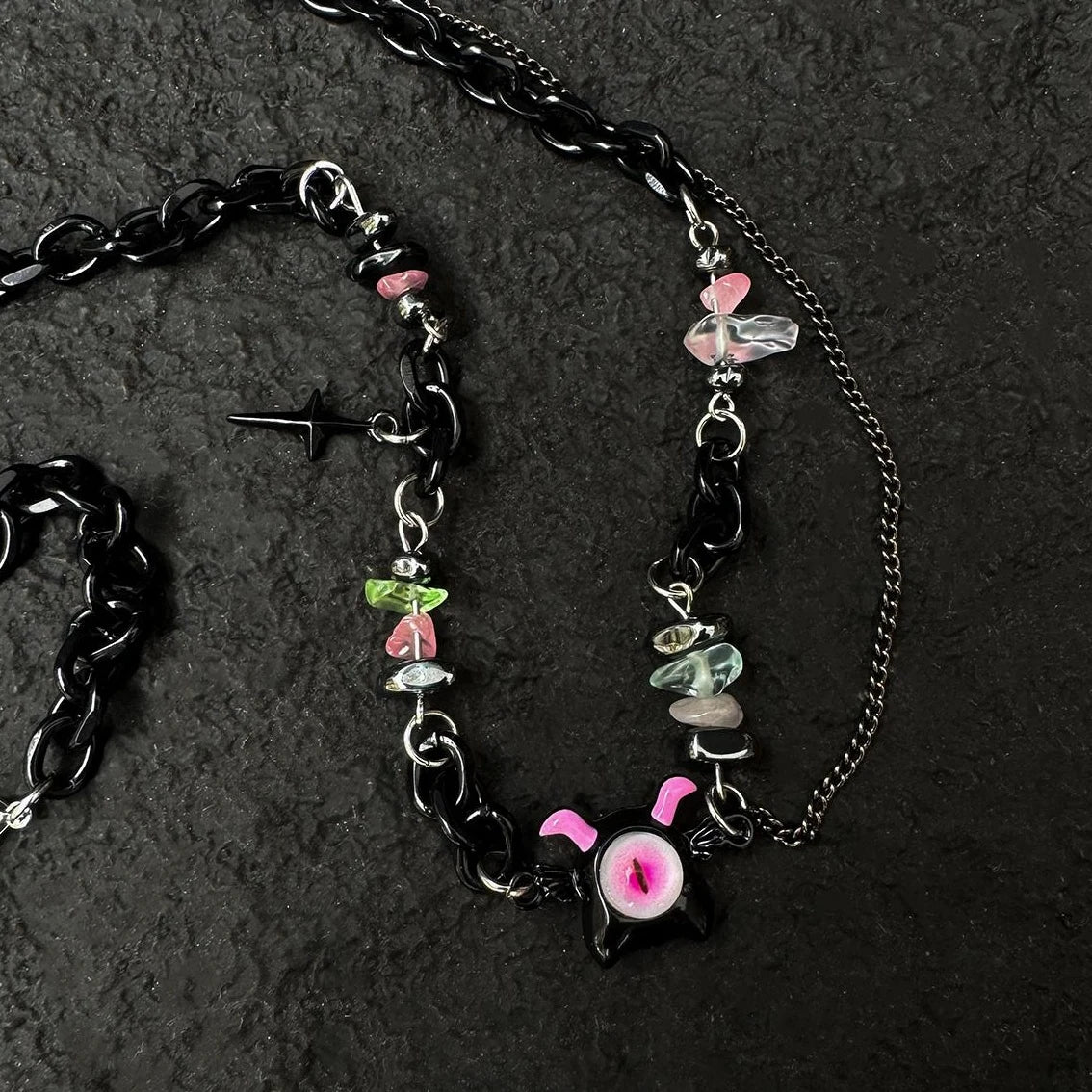 Accessories Dark Dopamine Demon Multilayer Beaded Necklace