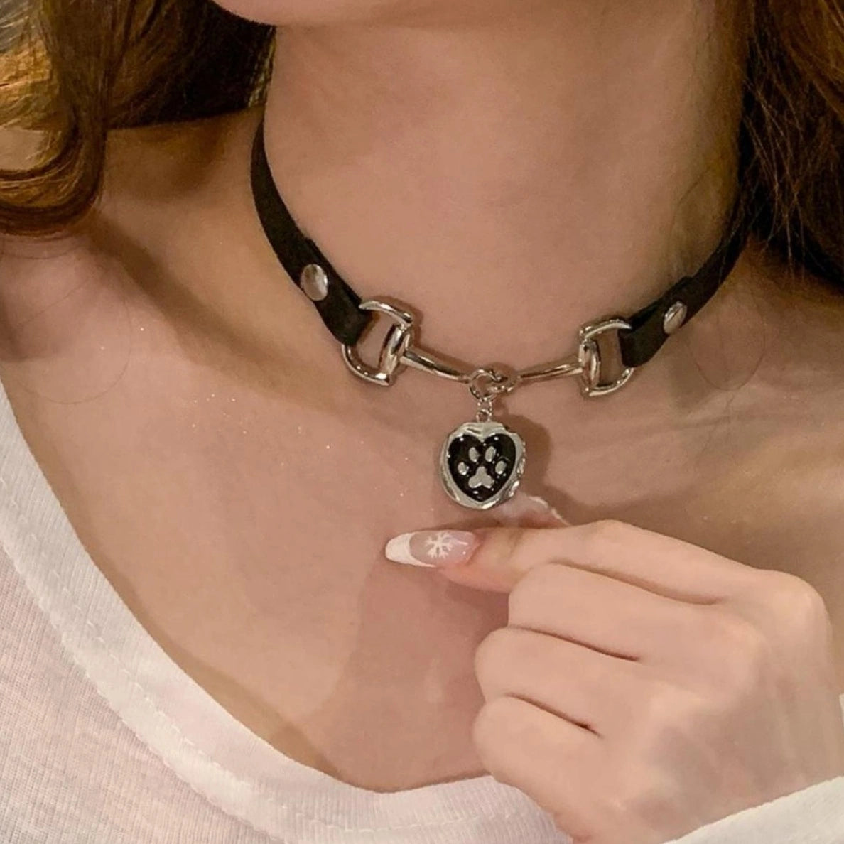 Accessories Dark Love Cat Claw Leather Choker