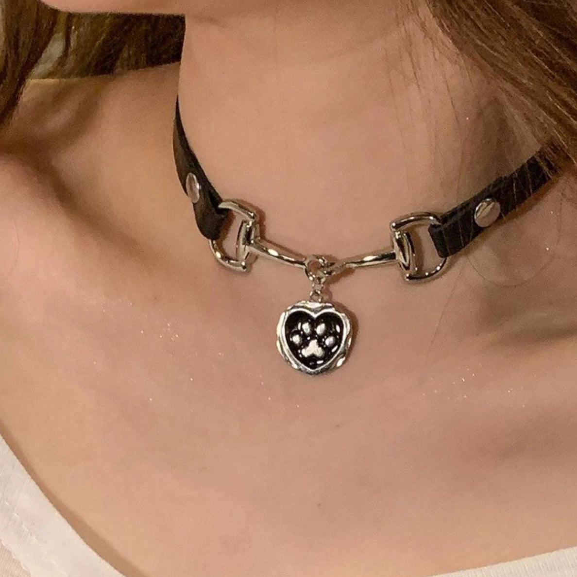 Accessories Dark Love Cat Claw Leather Choker