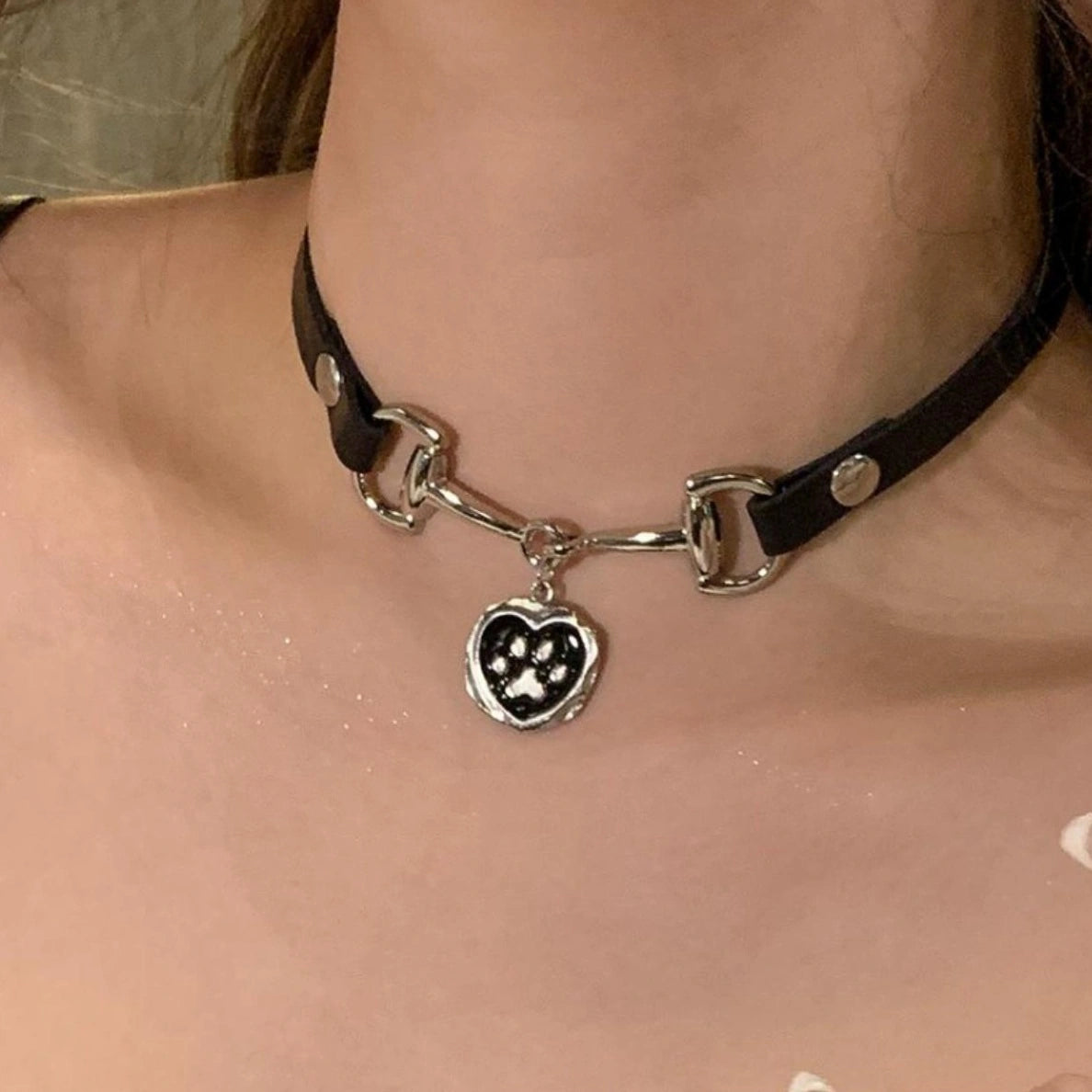 Accessories Dark Love Cat Claw Leather Choker