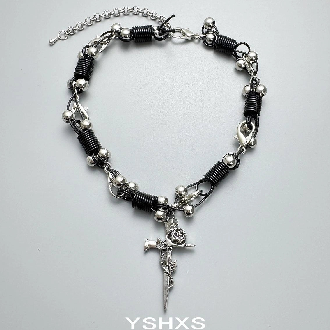 Accessories Dark Punk Spring Cross Necklace