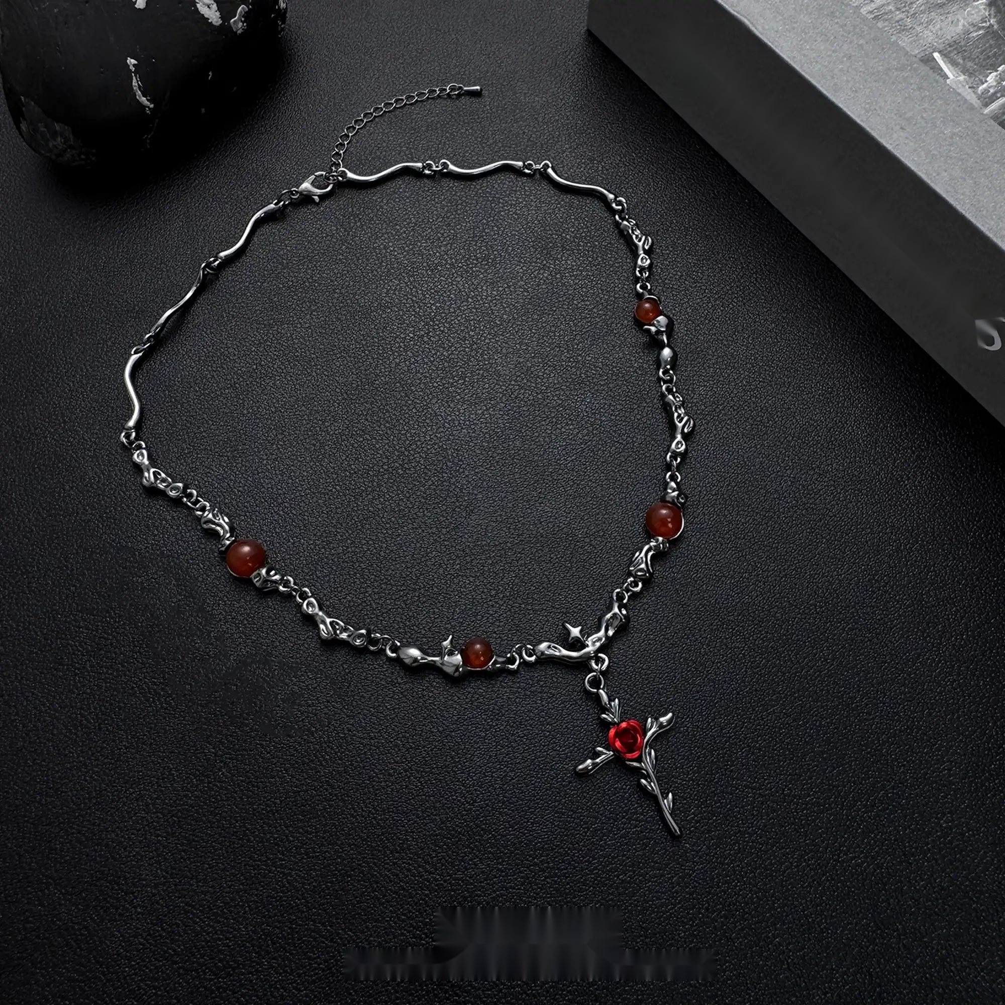 Accessories_Dark_Rose_Cross_Textured_Gemstone_Choker_MISSTT