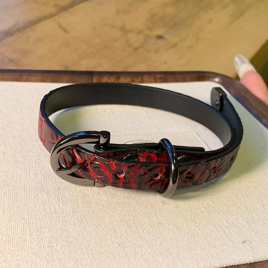 Accessories Dark Serpent Red Leather Choker