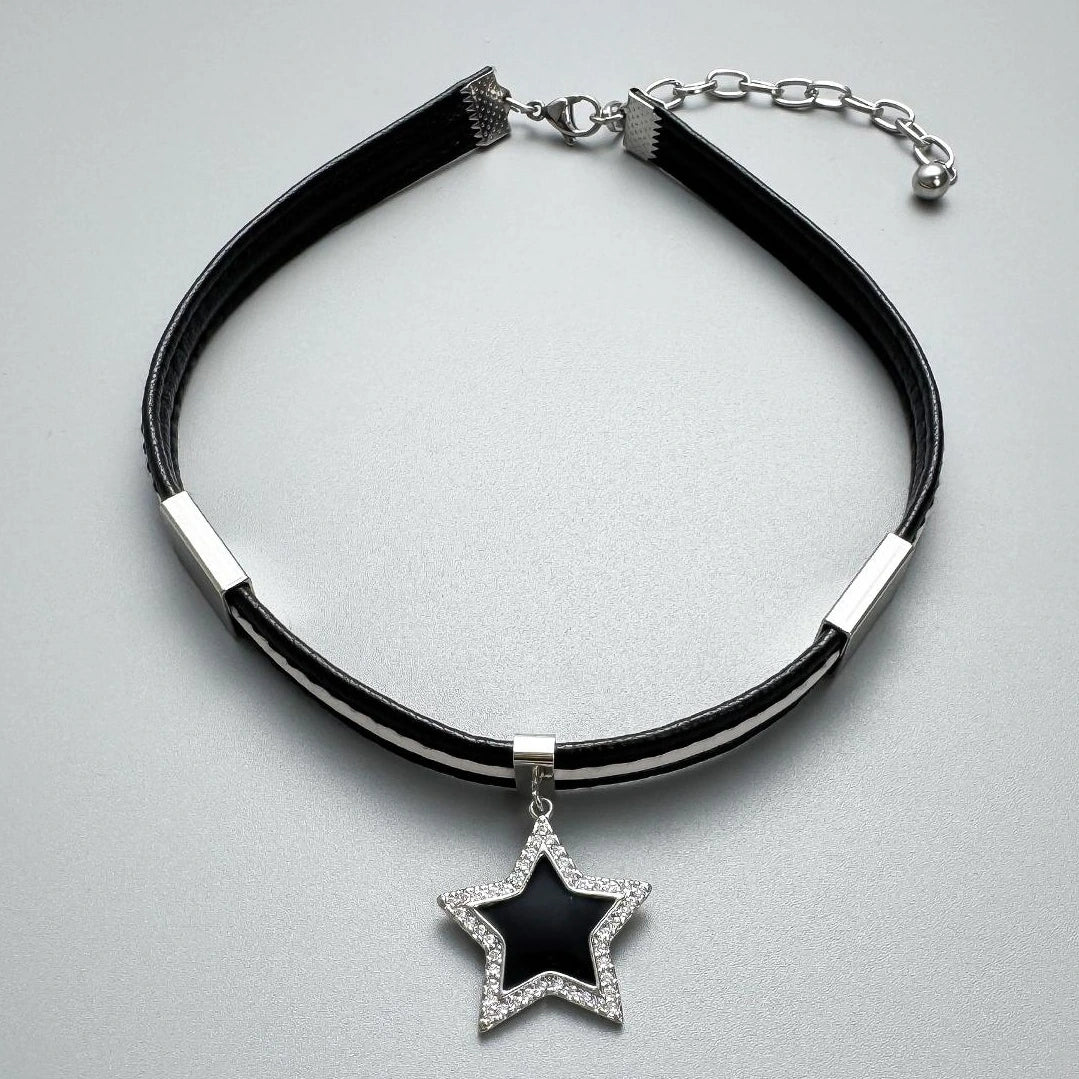 Accessories Dark Star Metal Plaid Choker Necklace
