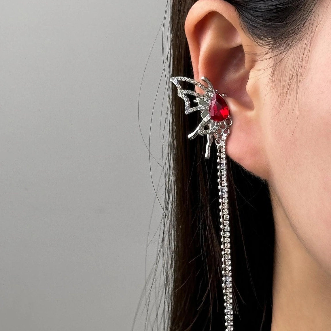 Accessories Diamond Butterfly Tassel Ear Cuffs