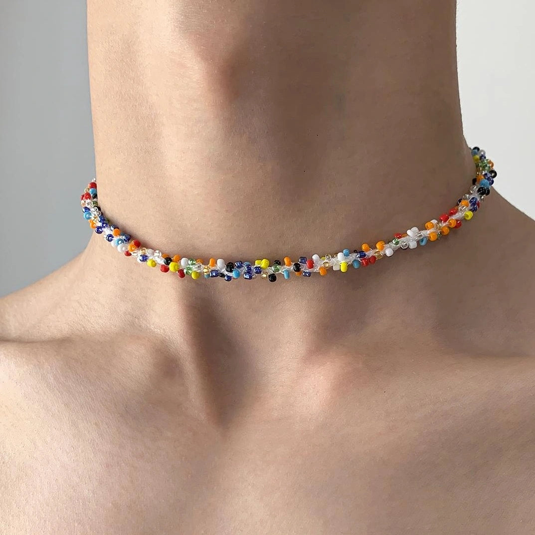 Accessories Dopamine Colorful Beaded Fluffy Choker