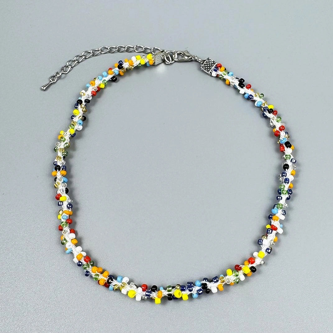 Accessories Dopamine Colorful Beaded Fluffy Choker