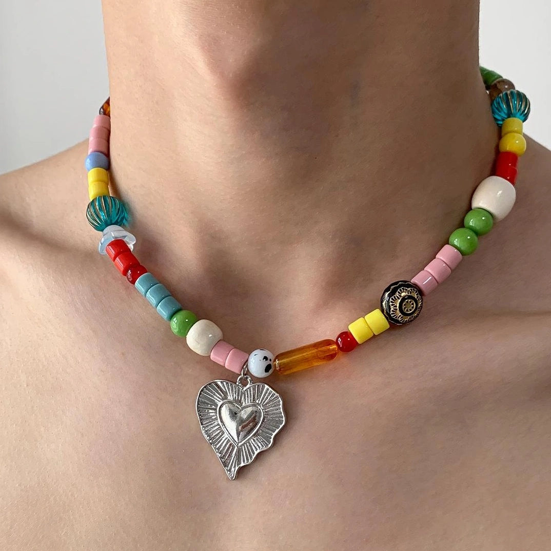 Accessories Dopamine Colorful Beaded Love Choker