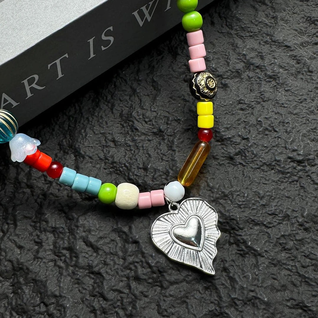 Accessories Dopamine Colorful Beaded Love Choker