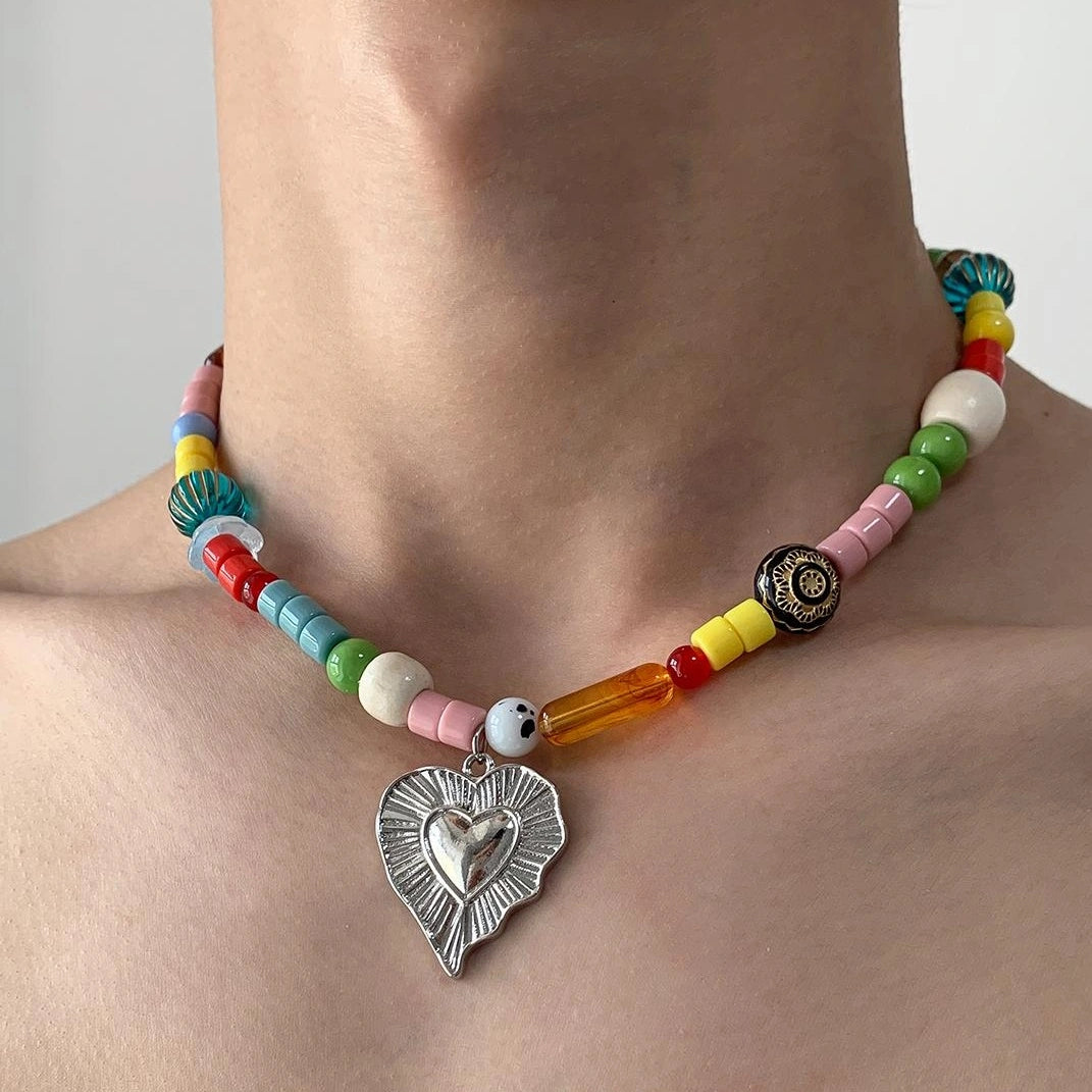 Accessories Dopamine Colorful Beaded Love Choker