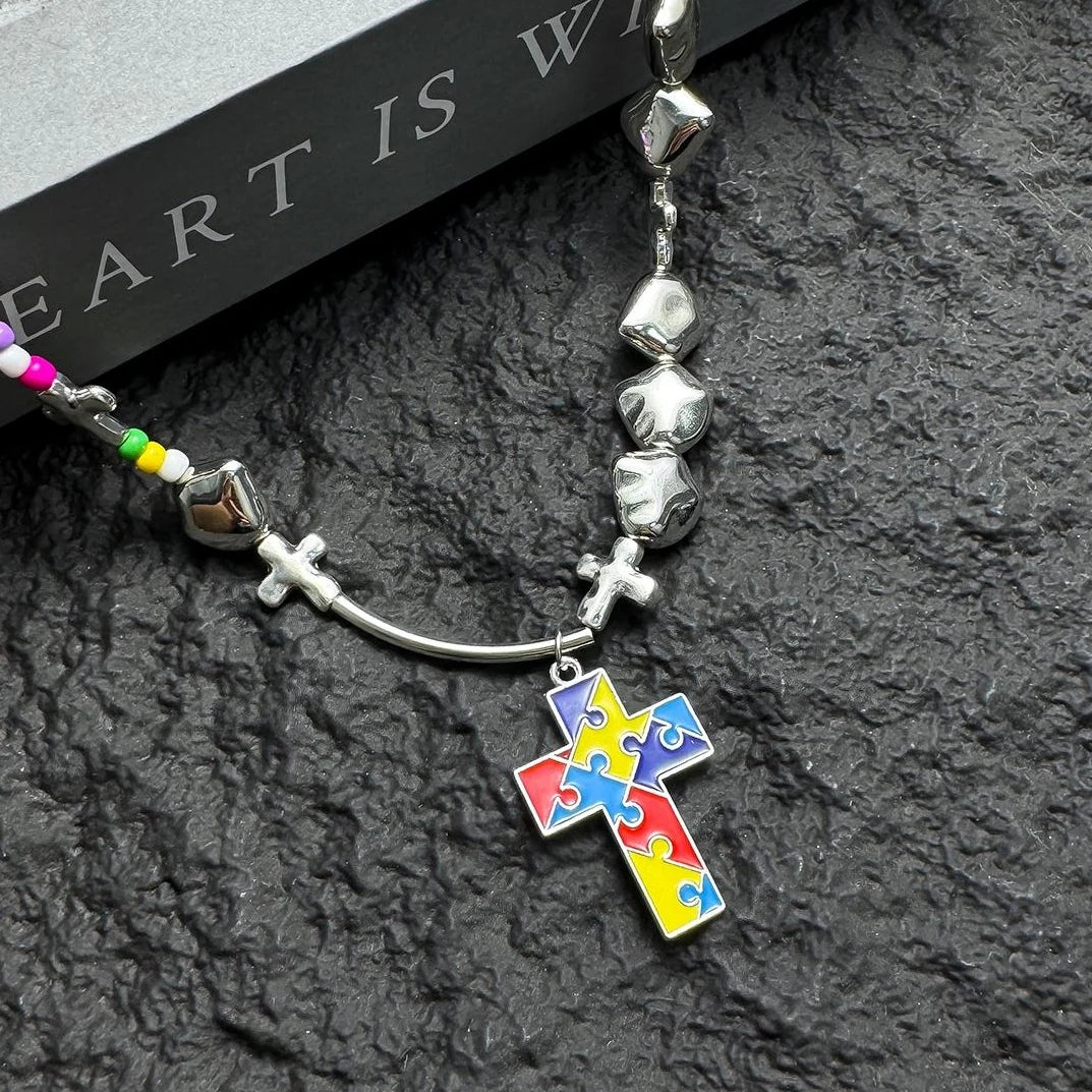 Accessories Dopamine Crystal Cross Necklace