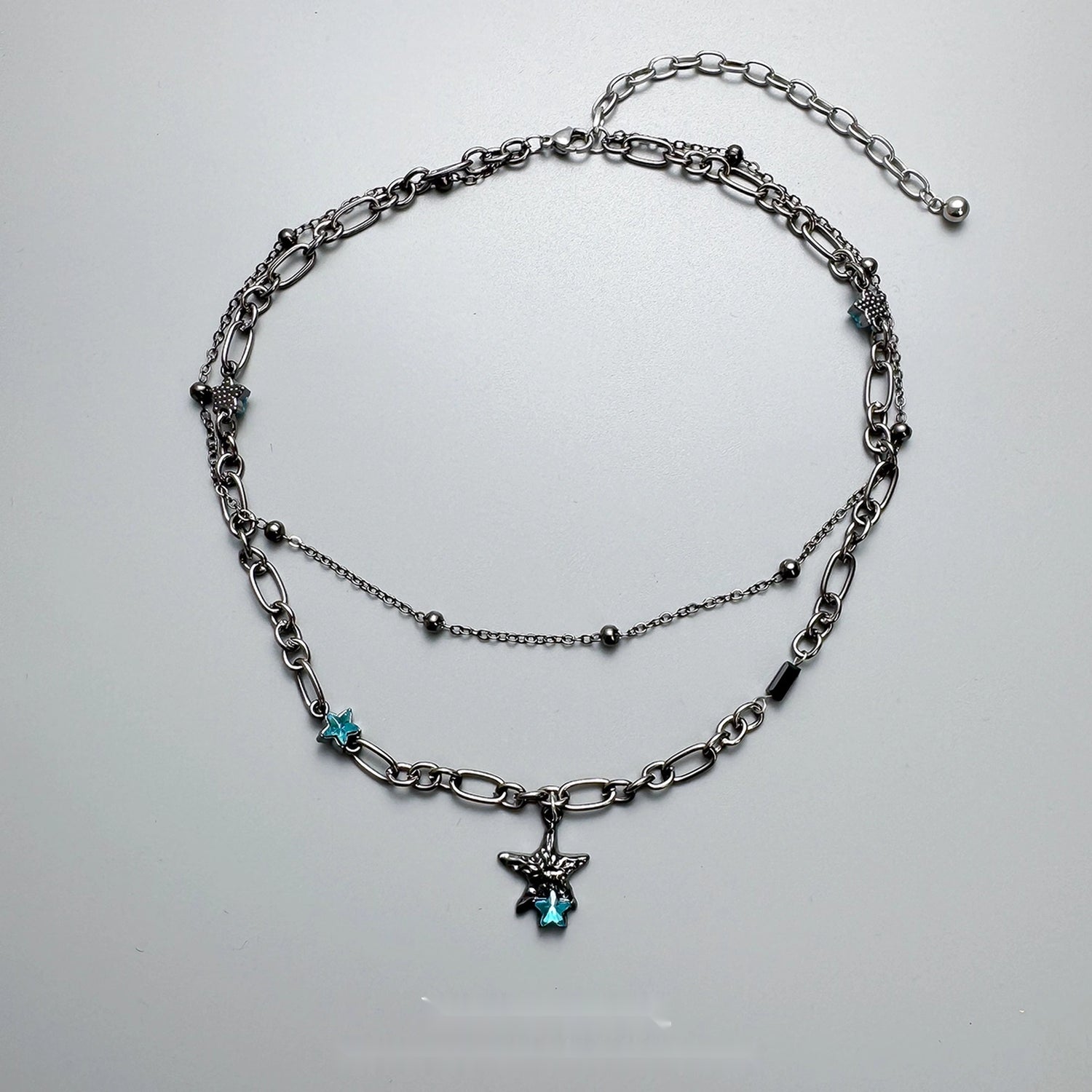 Accessories_Double_Layer_Blue_Star_Zircon_Necklace_MISSTT