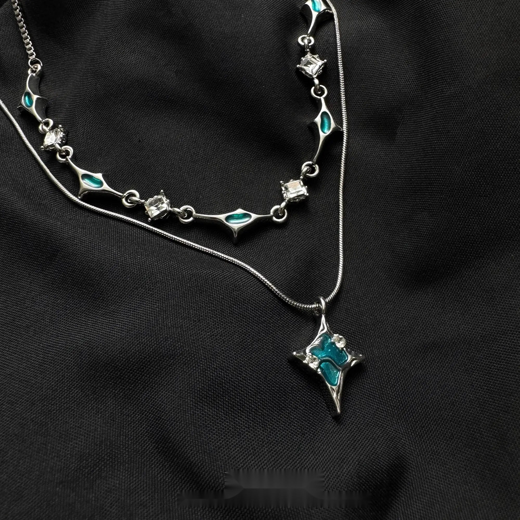 Accessories_Double_Layer_Blue_Zircon_Star_Necklace_MISSTT