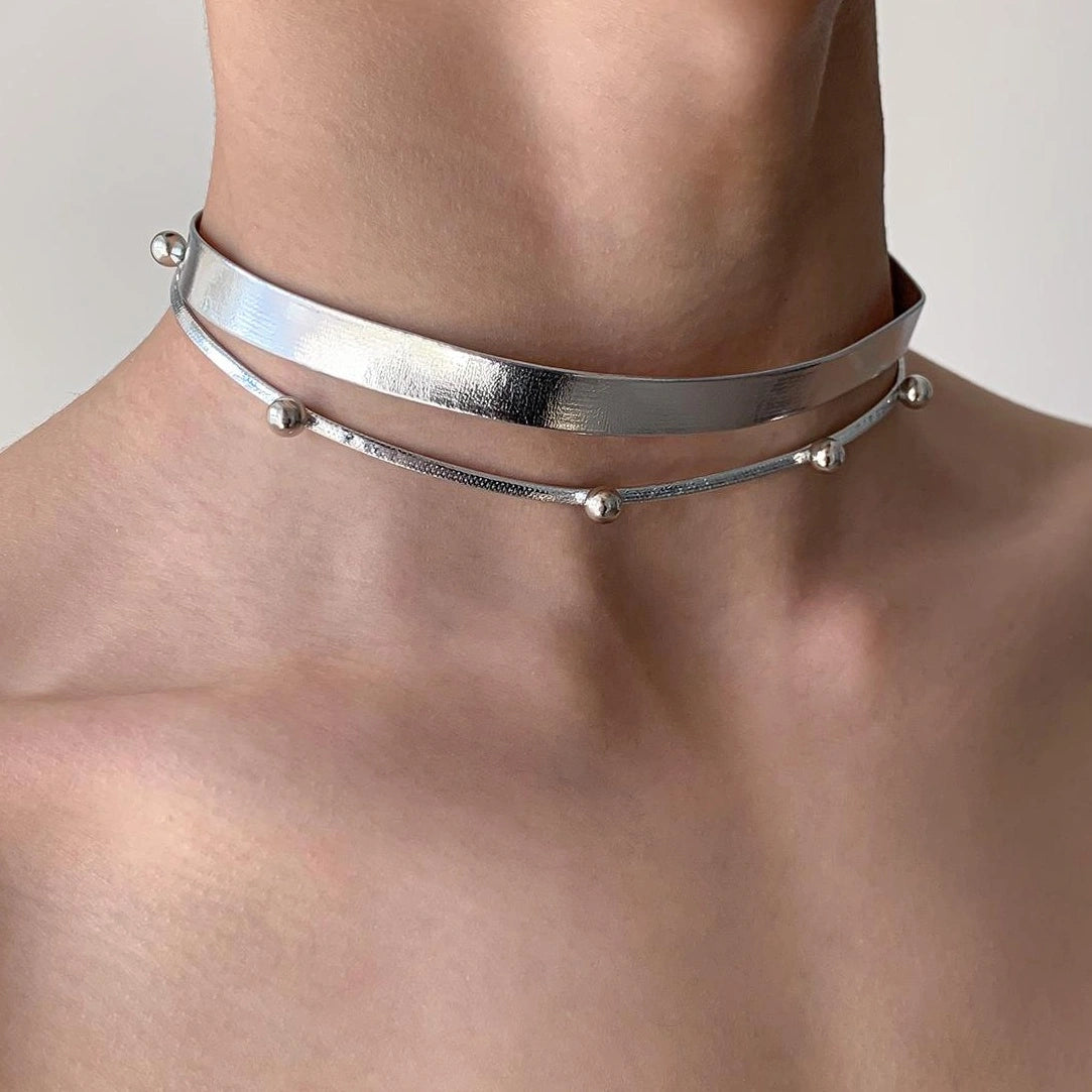 Accessories Double Layer Crystal Bead Choker Necklace
