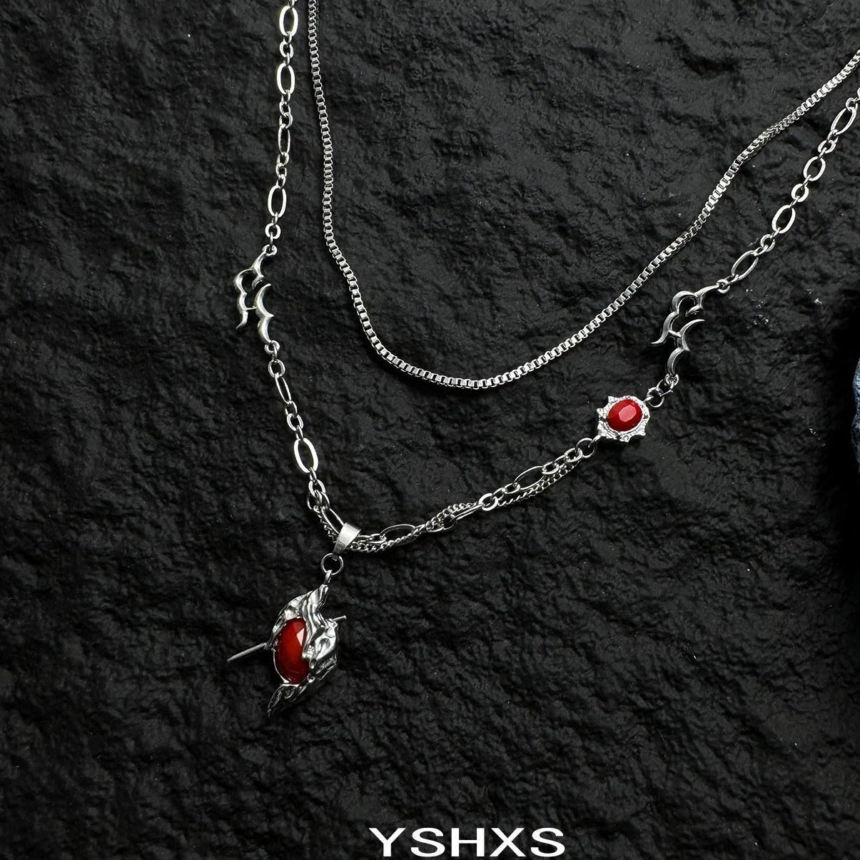 Accessories Double Layer Heart Hunter Chain Necklace