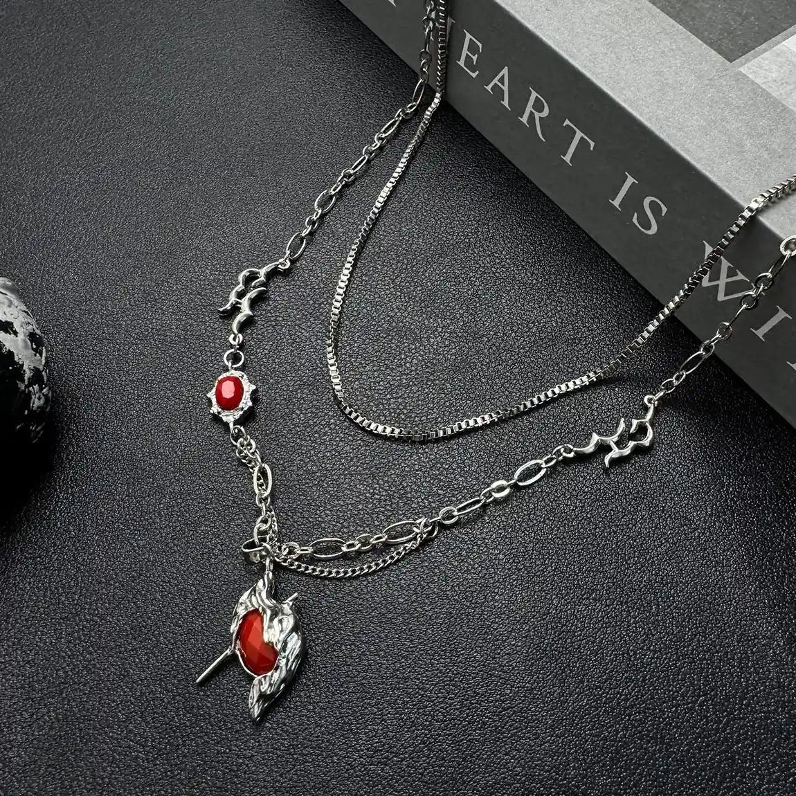 Accessories Double Layer Heart Hunter Chain Necklace