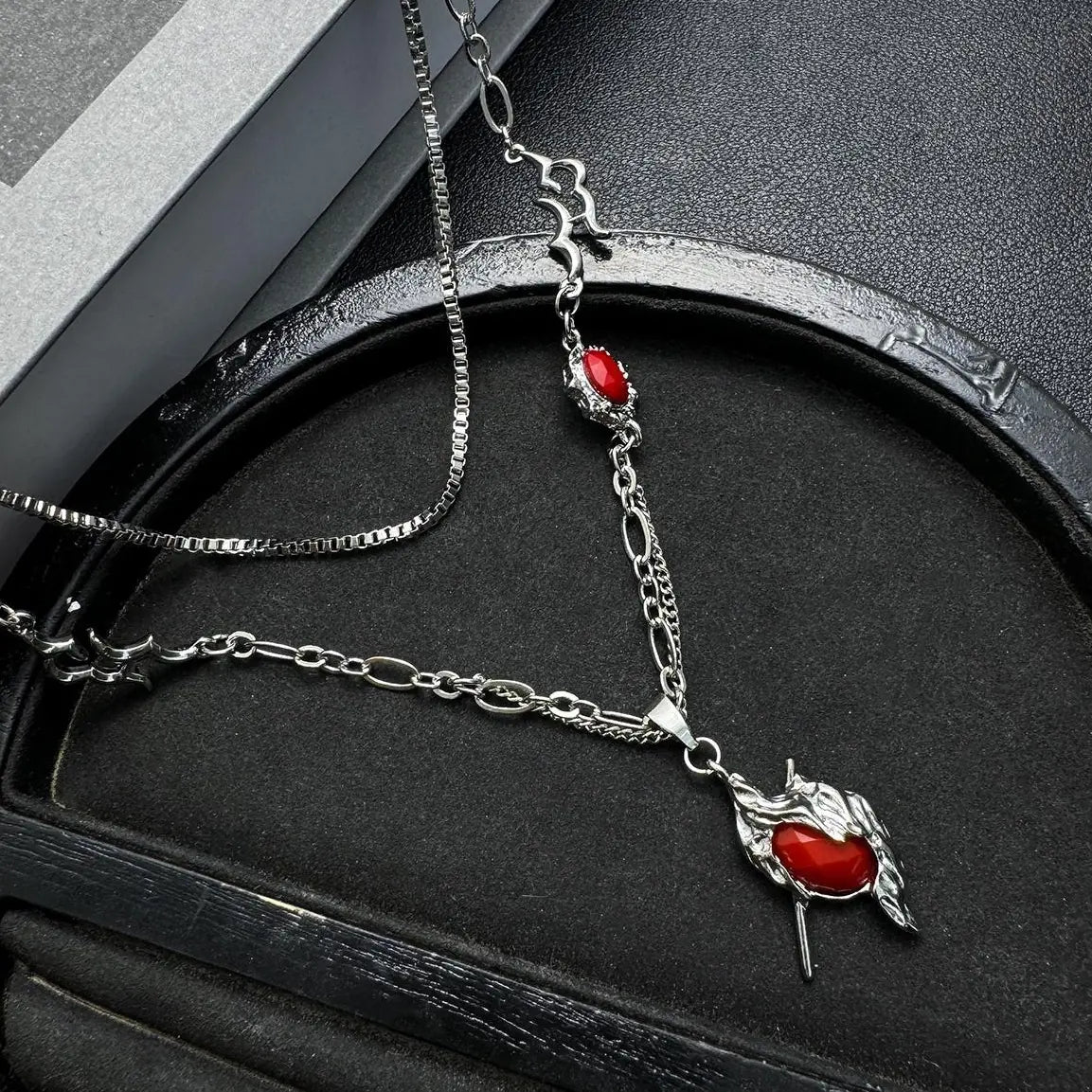 Accessories Double Layer Heart Hunter Chain Necklace