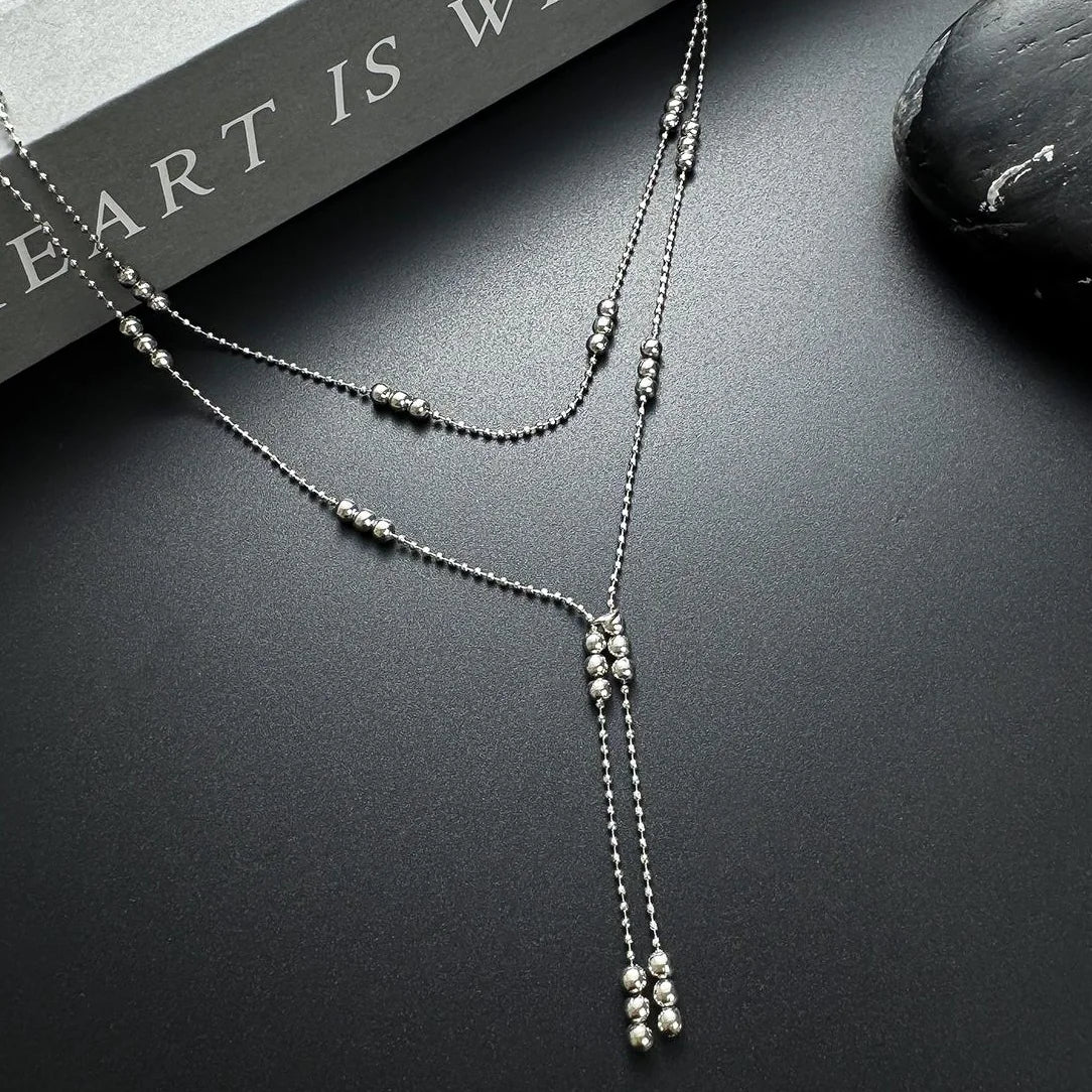 Accessories Double Layer Metal Ballpoint Necklace