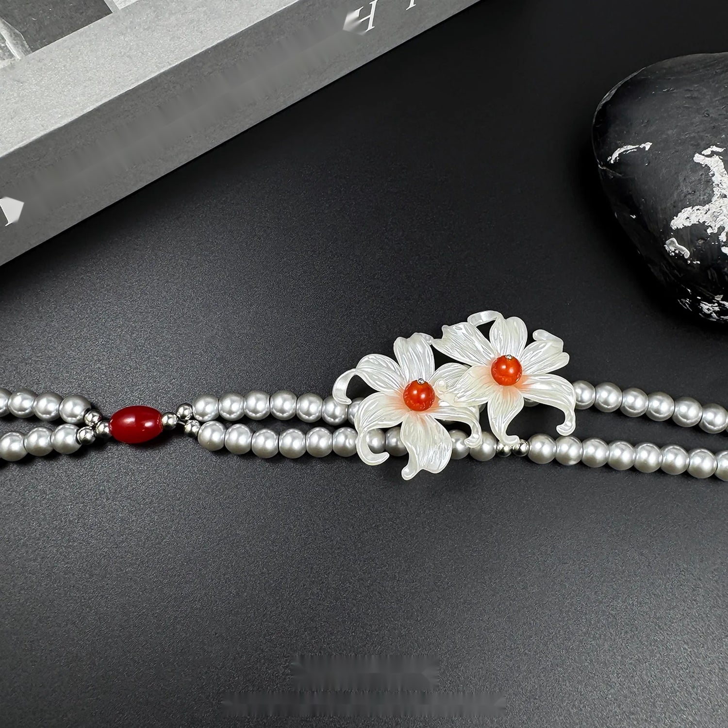 Accessories_Elegant_White_Lily_Grey_Pearl_Double_Layer_Necklace_MISSTT