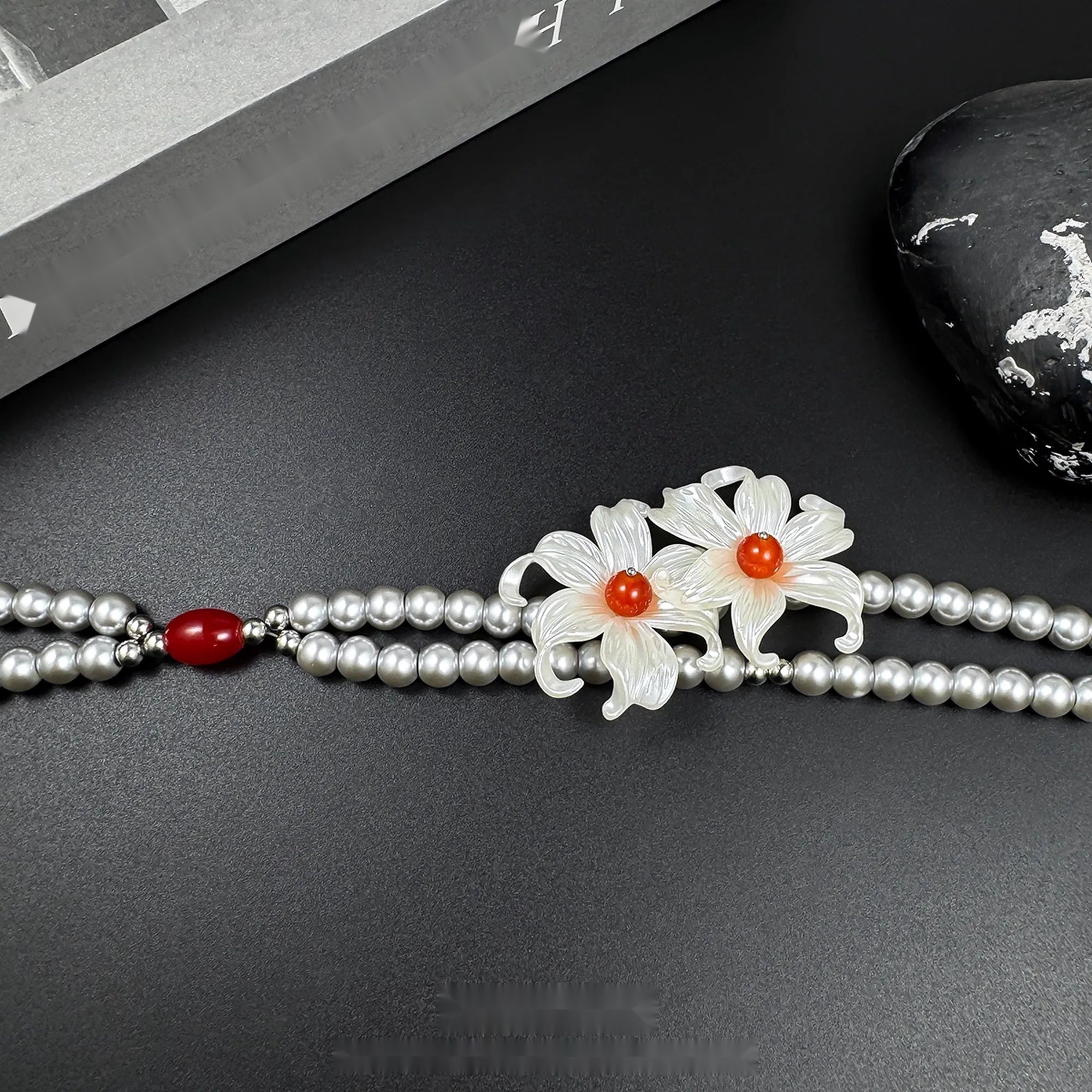 Accessories_Elegant_White_Lily_Grey_Pearl_Double_Layer_Necklace_MISSTT
