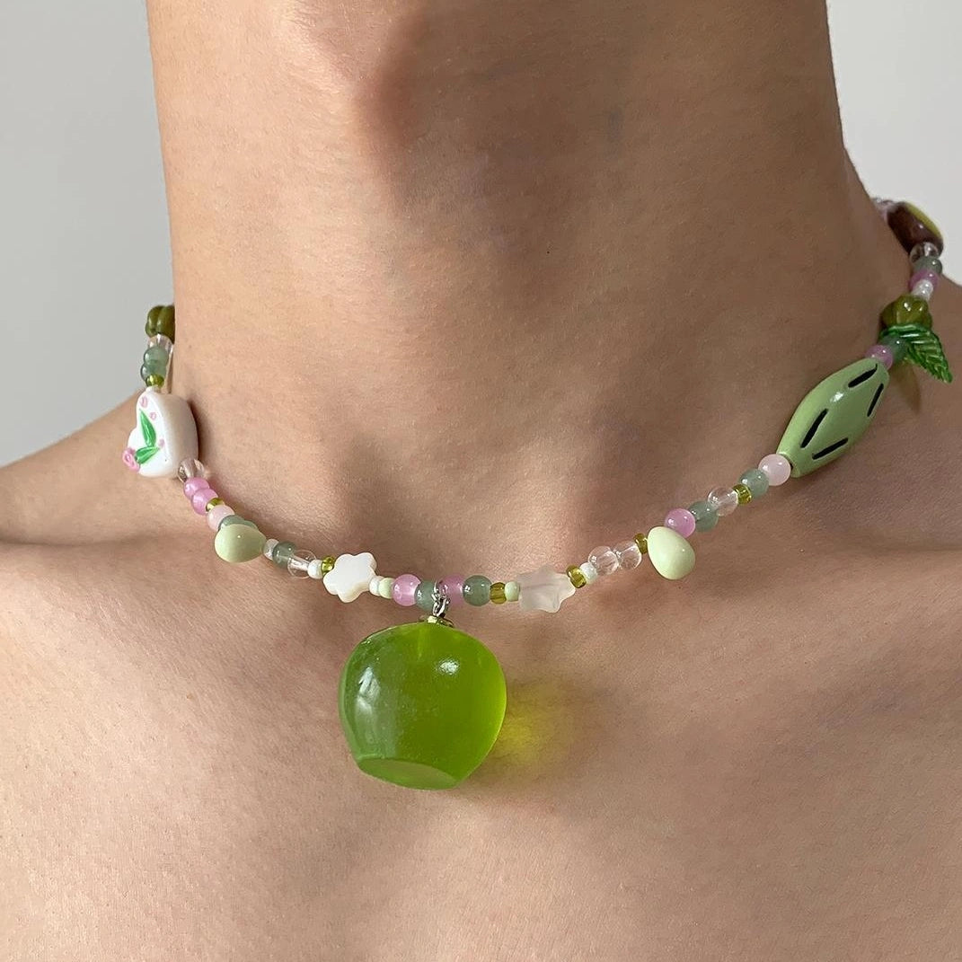 Accessories Forest Apple Beaded Necklace