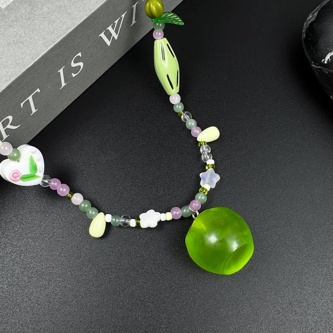 Accessories Forest Apple Beaded Necklace