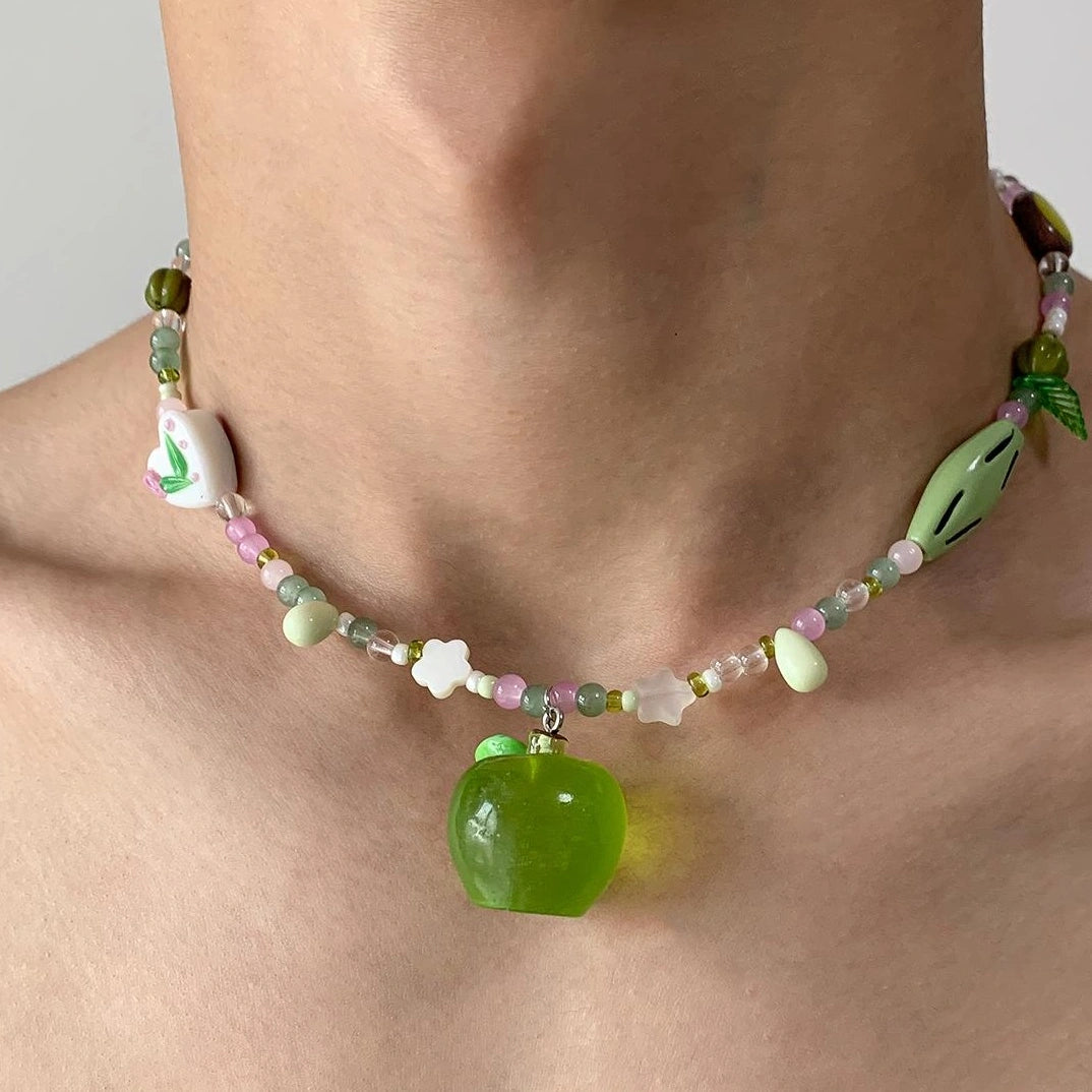 Accessories Forest Apple Beaded Necklace