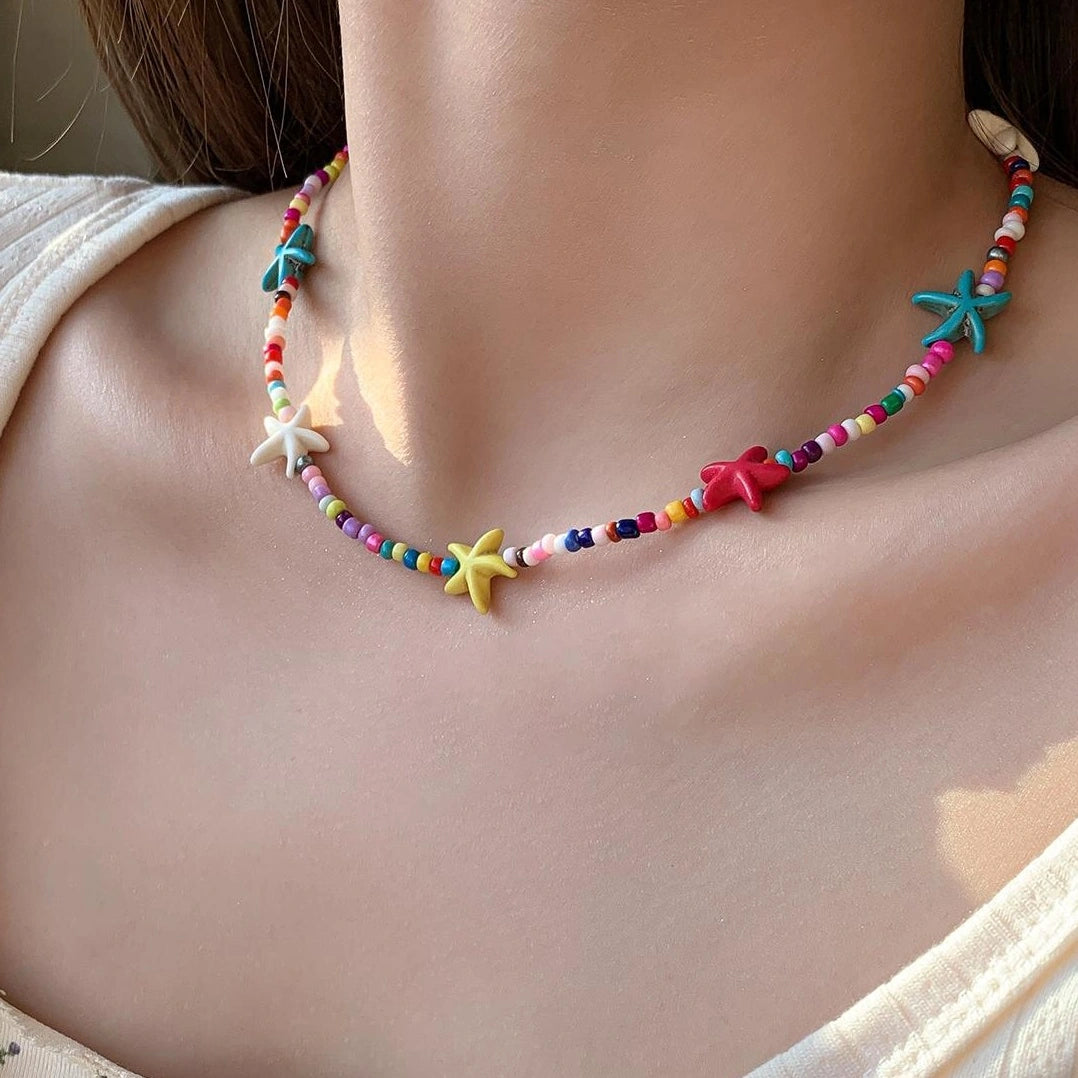 Accessories French Paris Y2K Starfish Beaded Choker Necklace