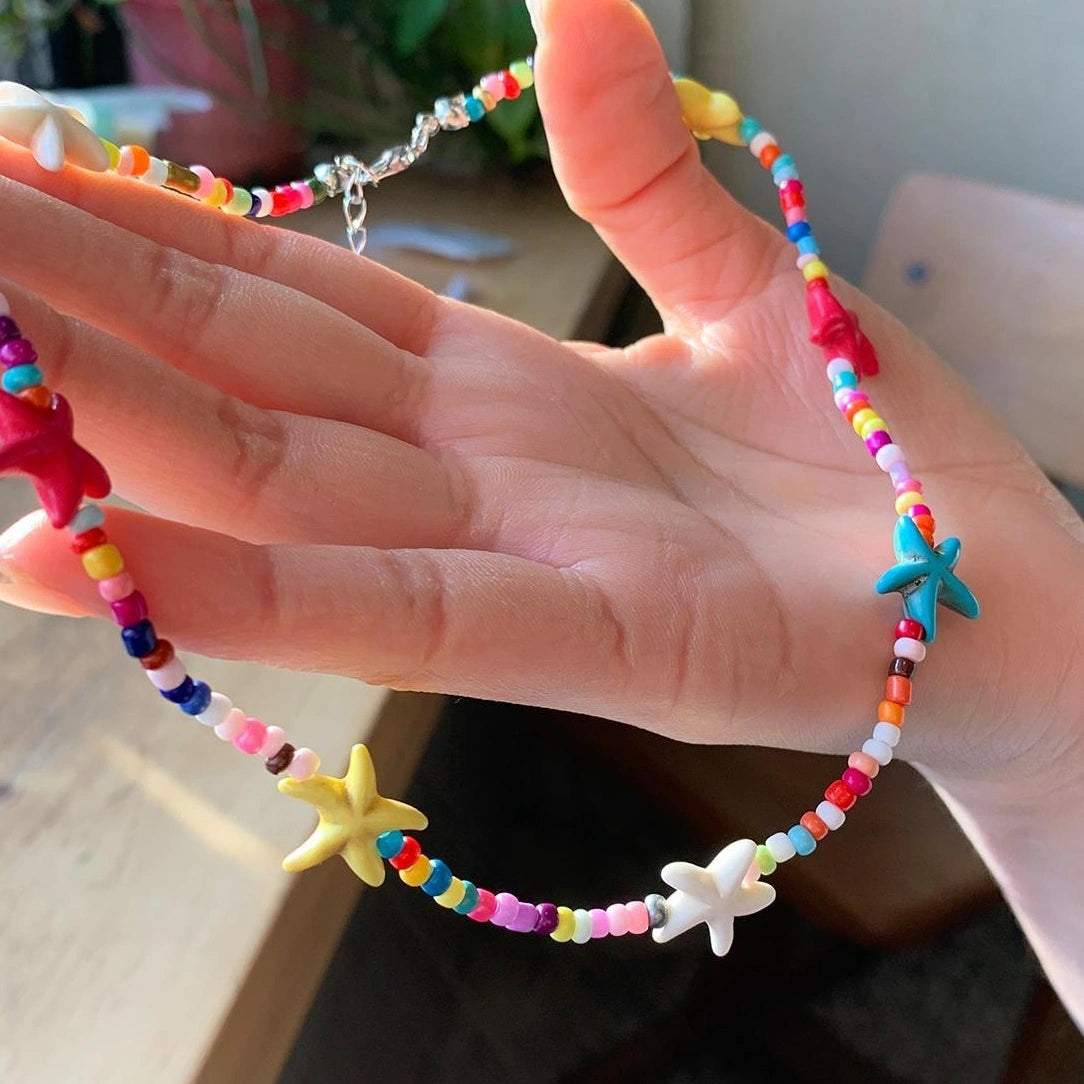 Accessories French Paris Y2K Starfish Beaded Choker Necklace