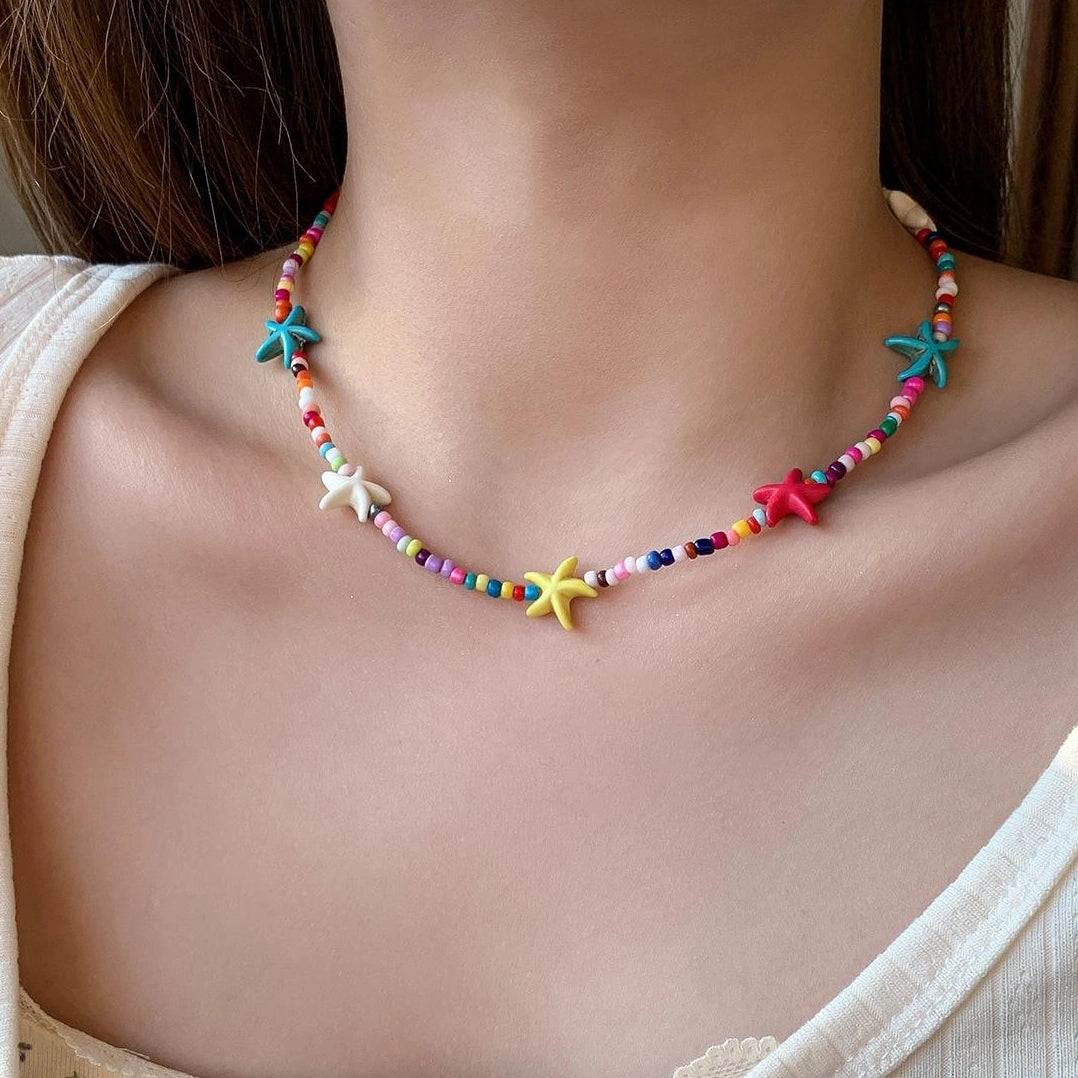 Accessories French Paris Y2K Starfish Beaded Choker Necklace