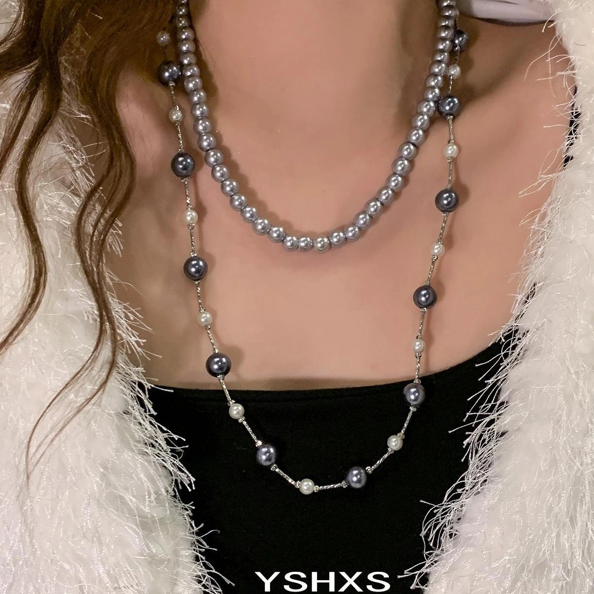 Accessories French Pearl Double Layer Beaded Necklace