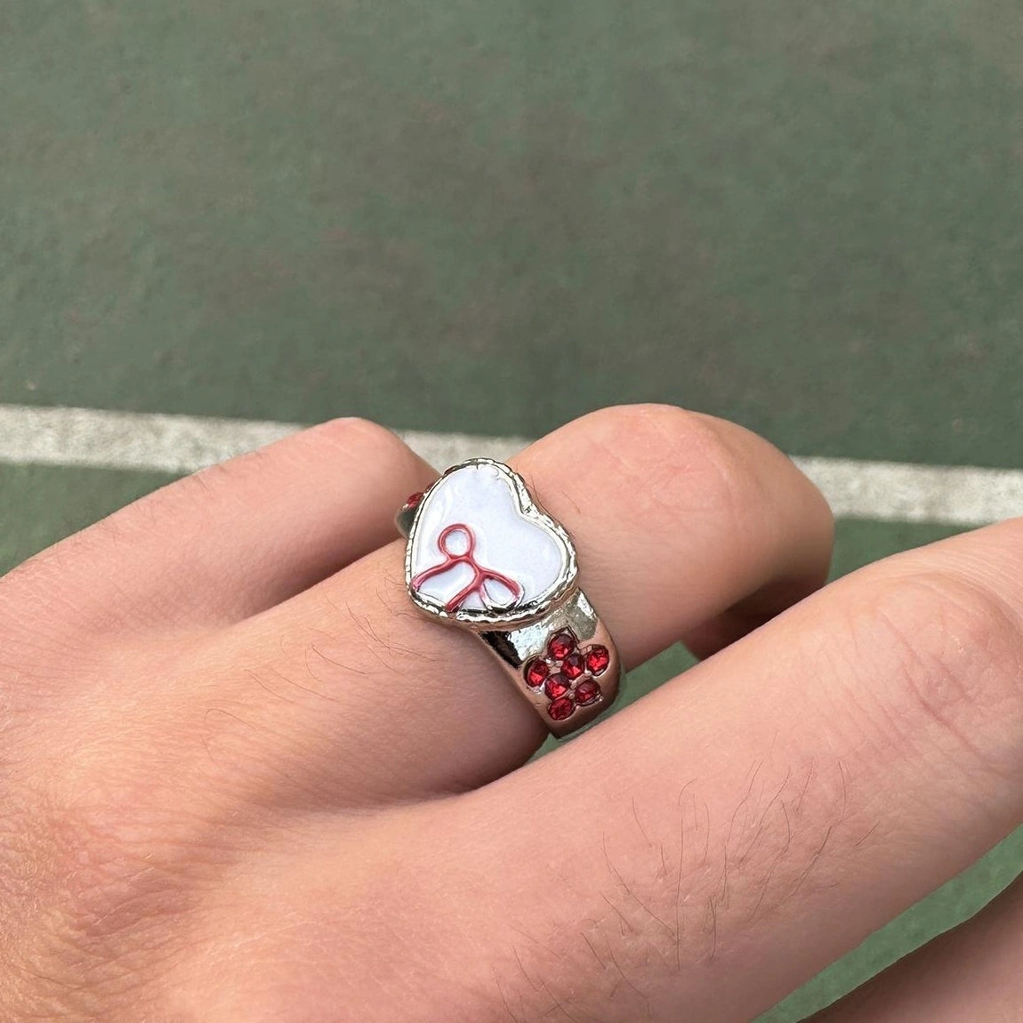 Accessories French Retro Red Bow Adjustable Ring