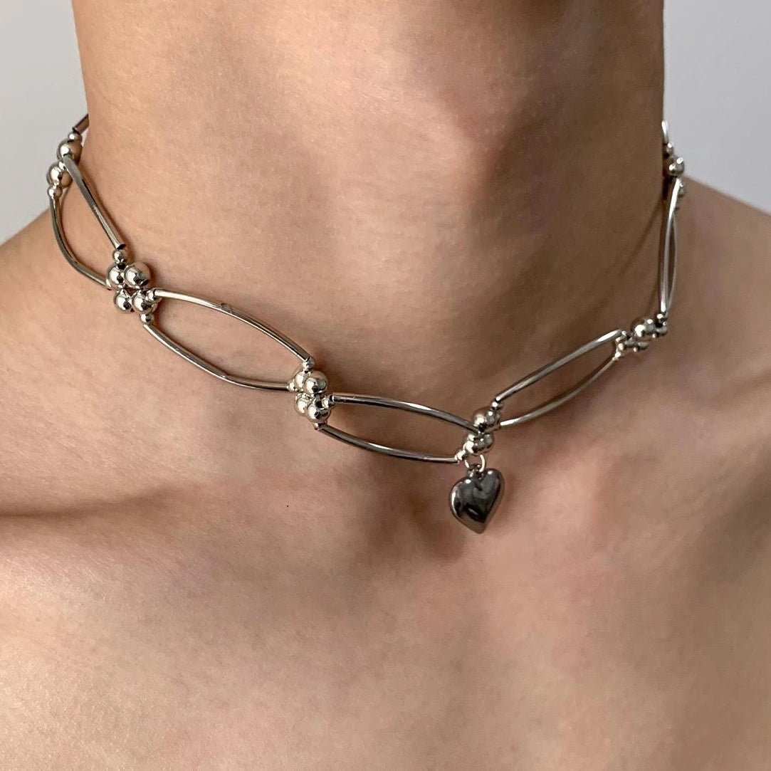 Accessories Geometric Love Pendant Choker Necklace