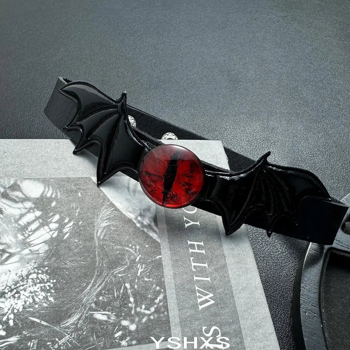 Accessories Gothic Bat Demon Eye Leather Choker