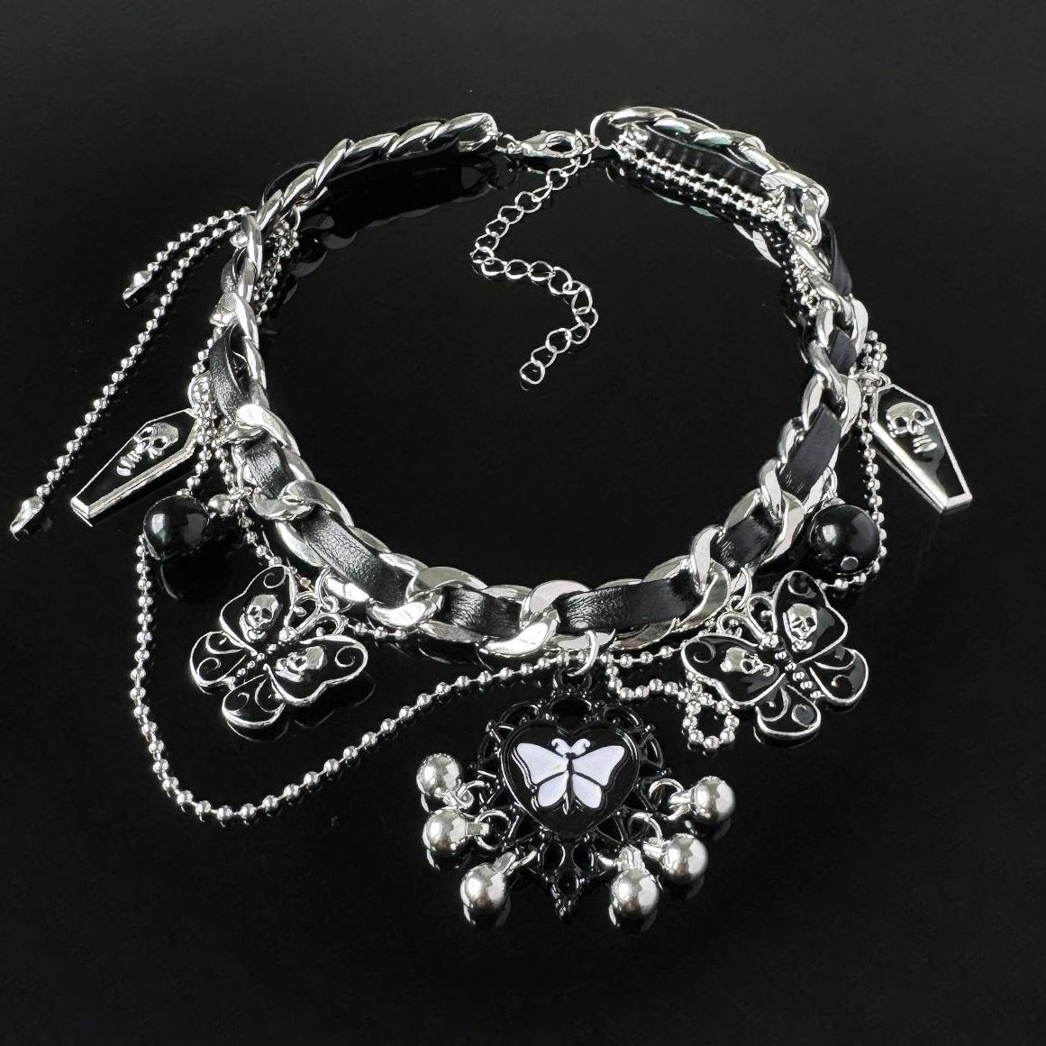 Accessories Gothic Butterfly Layered Fringe Choker