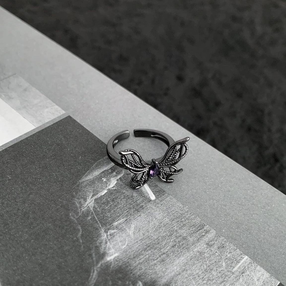 Accessories Gothic Butterfly Punk Ring