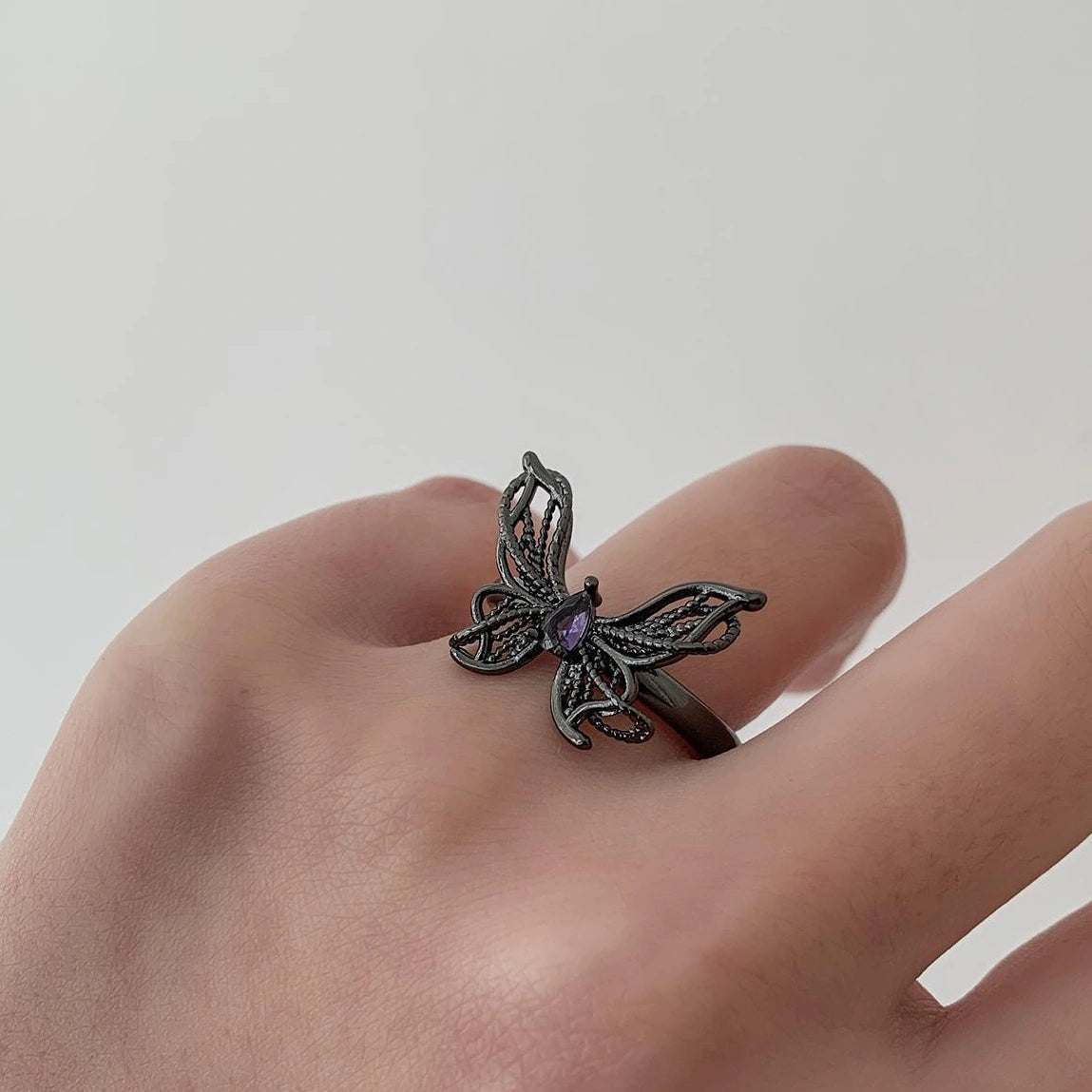 Accessories Gothic Butterfly Punk Ring