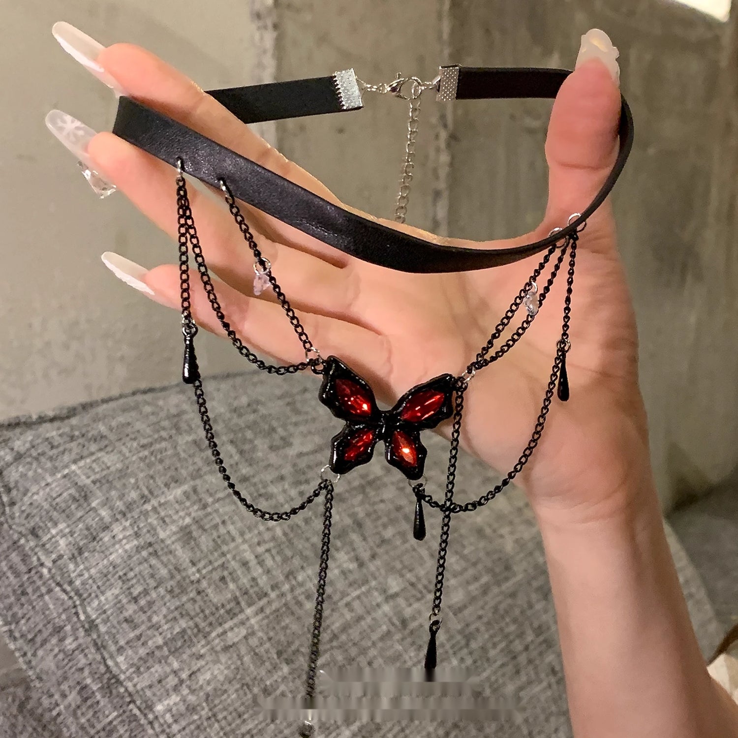 Accessories_Gothic_Butterfly_Tassel_Leather_Choker_MISSTT