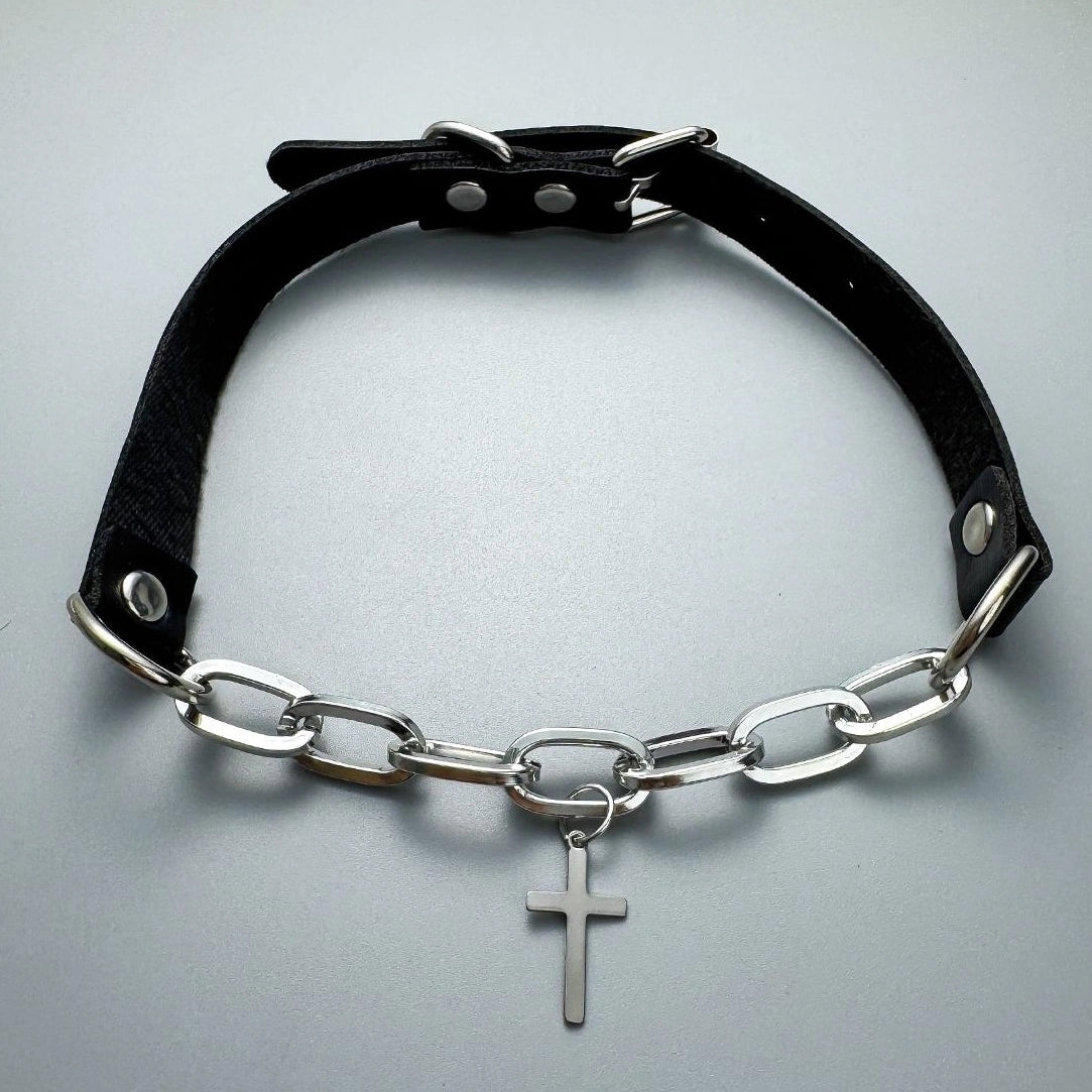 Accessories Gothic Cross Choker Chain Punk Collar Necklace