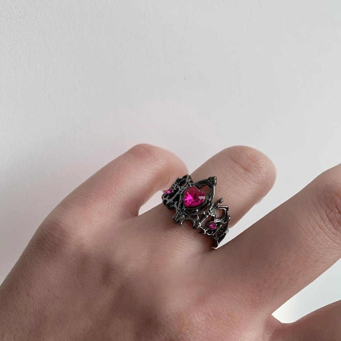 Accessories Gothic Crown Heart Open Ring