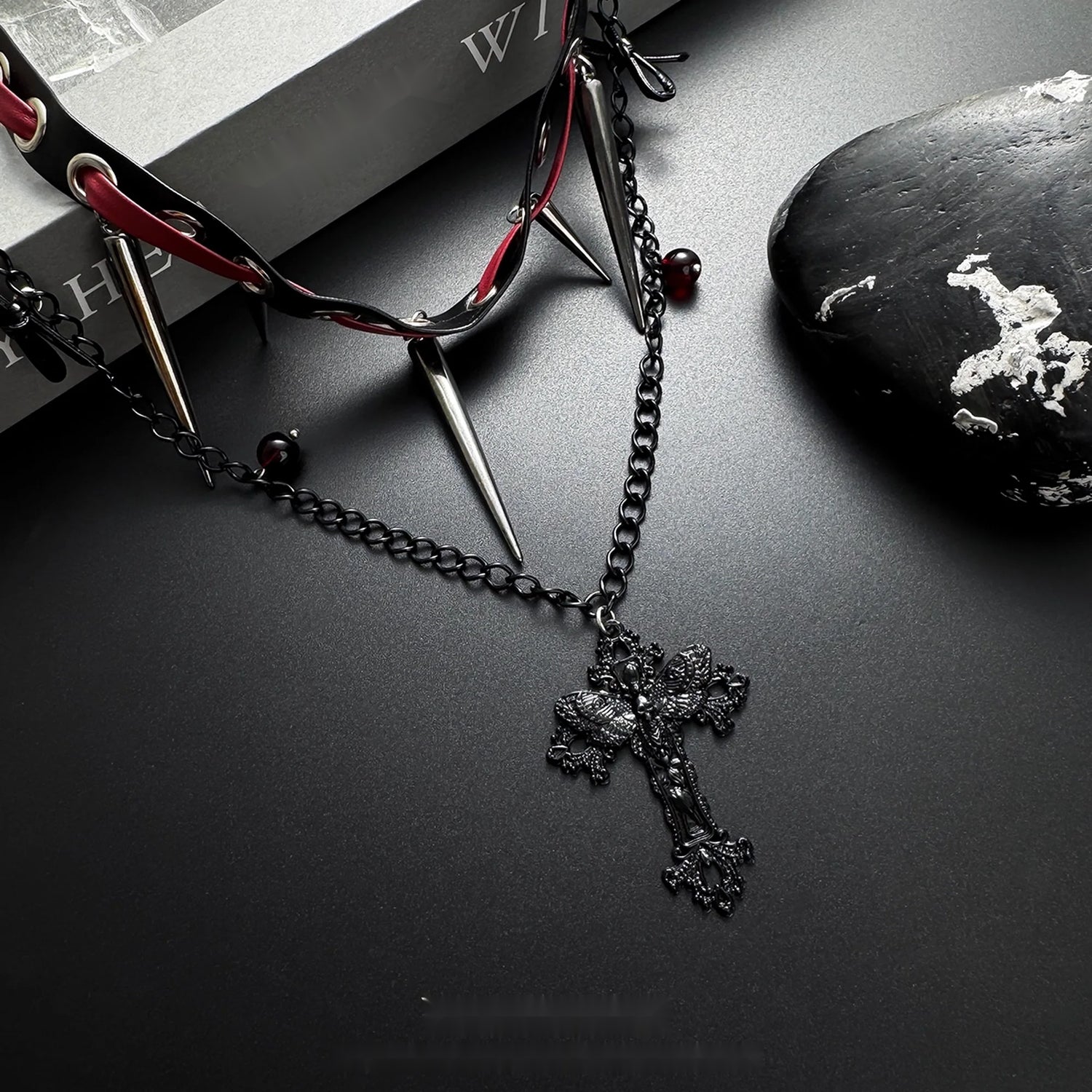 Accessories_Gothic_Double_Layer_Cross_Pendant_Choker_Necklace_MISSTT