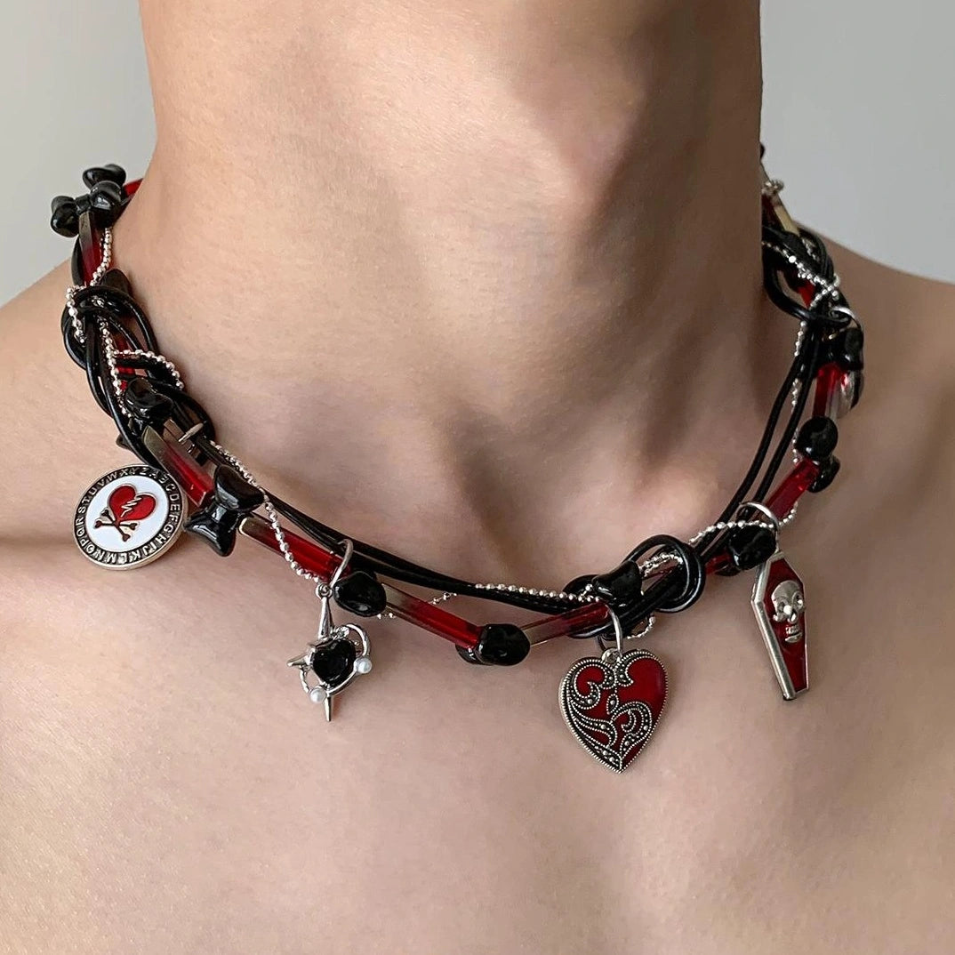 Accessories Gothic Entwined Heart Choker Necklace