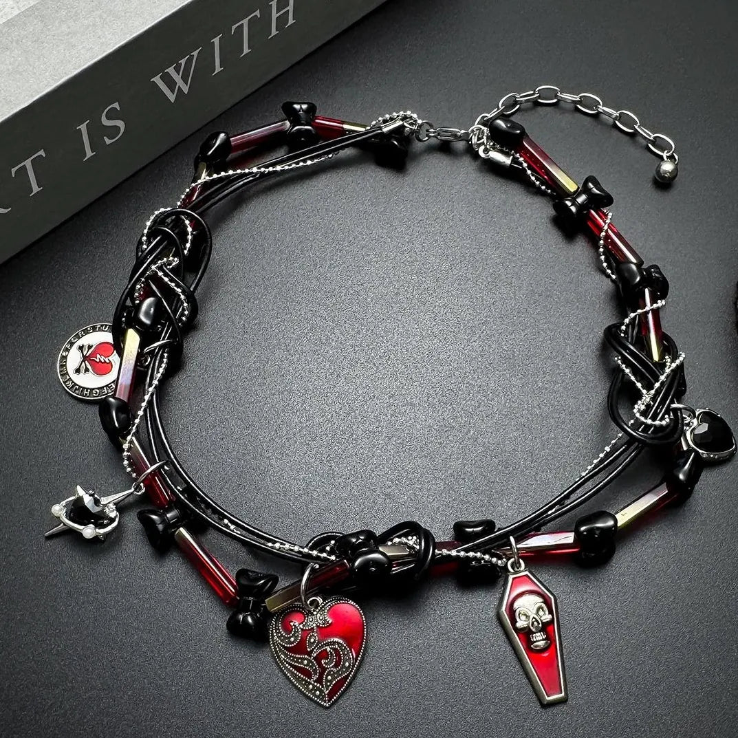 Accessories Gothic Entwined Heart Choker Necklace