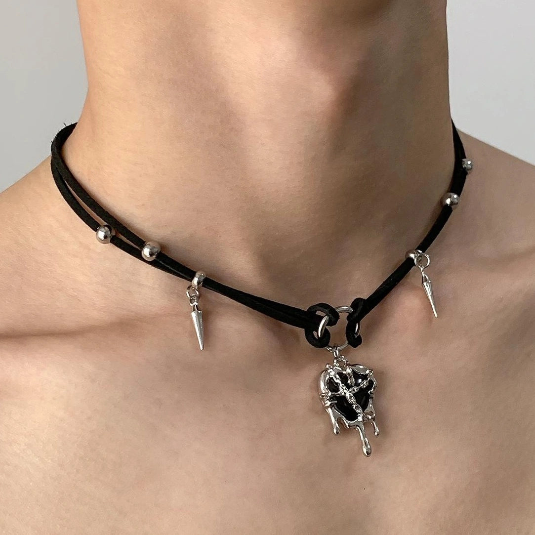 Accessories Gothic Heart Spike Choker