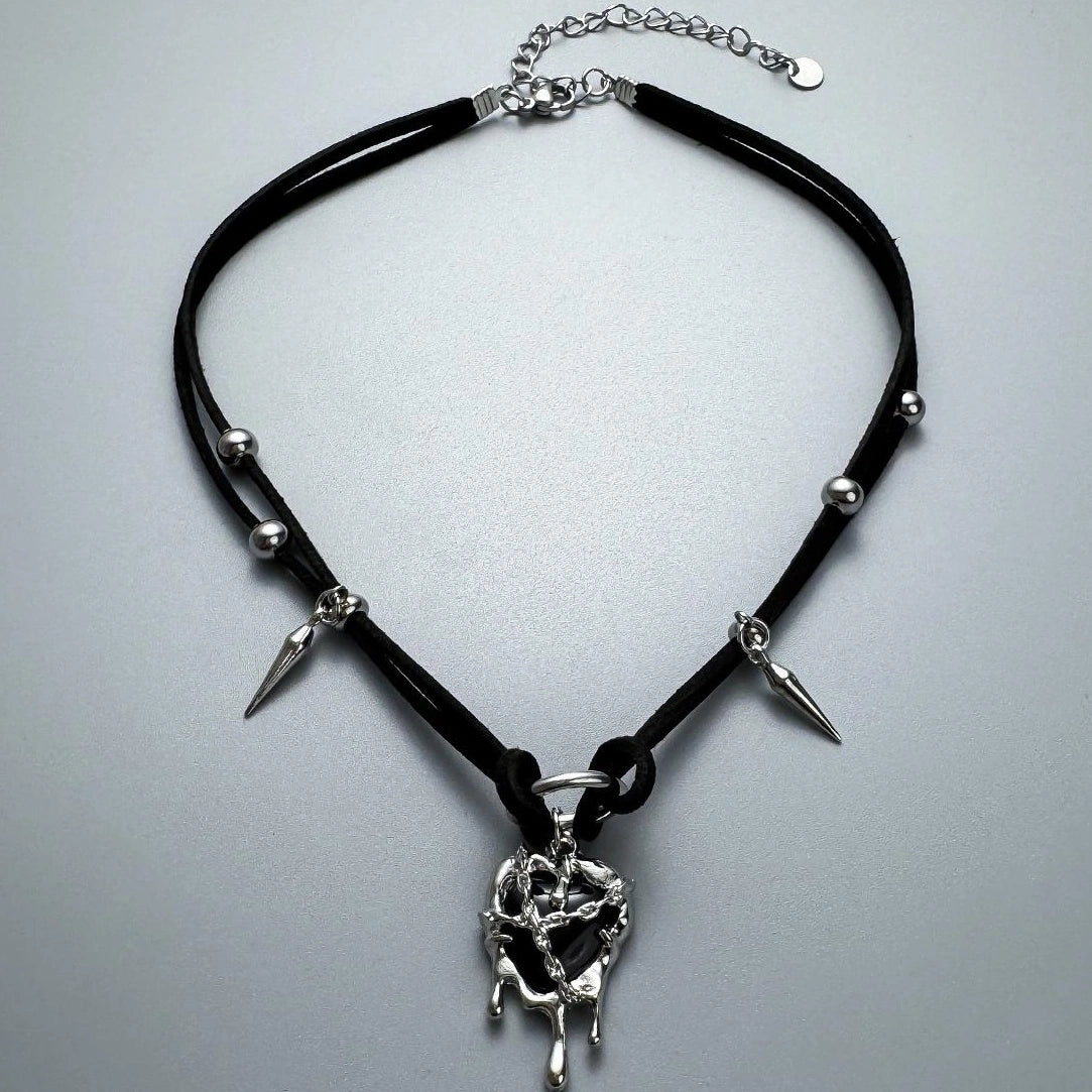 Accessories Gothic Heart Spike Choker