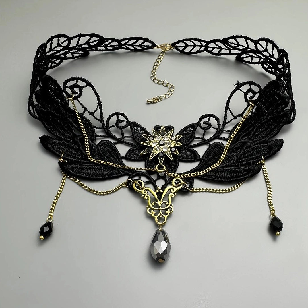 Accessories Gothic Lace Fringe Statement Choker