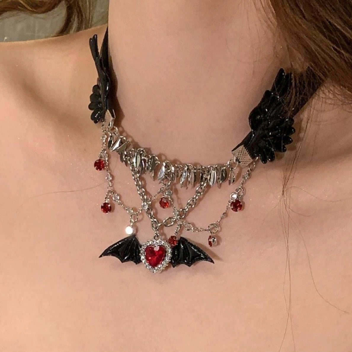 Accessories Gothic Love Bat Wing Choker Necklace