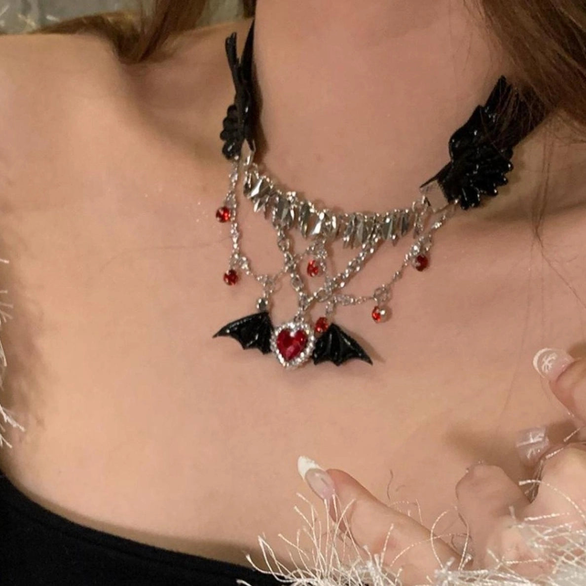 Accessories Gothic Love Bat Wing Choker Necklace
